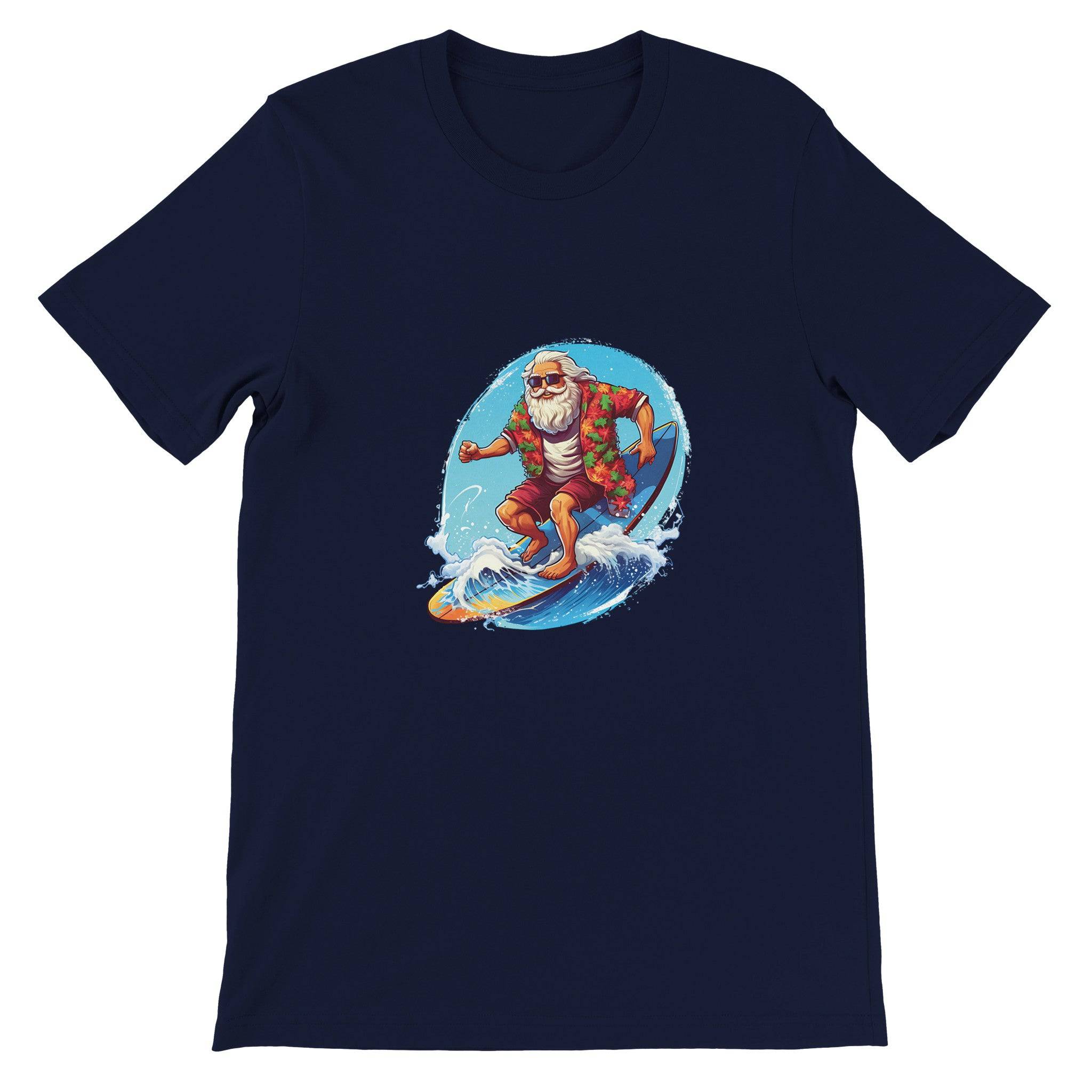 Budget Unisex Crewneck T-shirt/Santa-Surfin - Enet Images