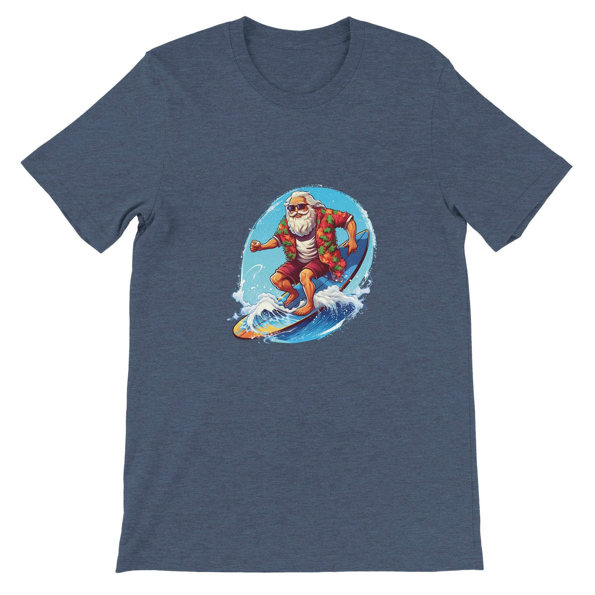 Budget Unisex Crewneck T-shirt/Santa-Surfin - Enet Images