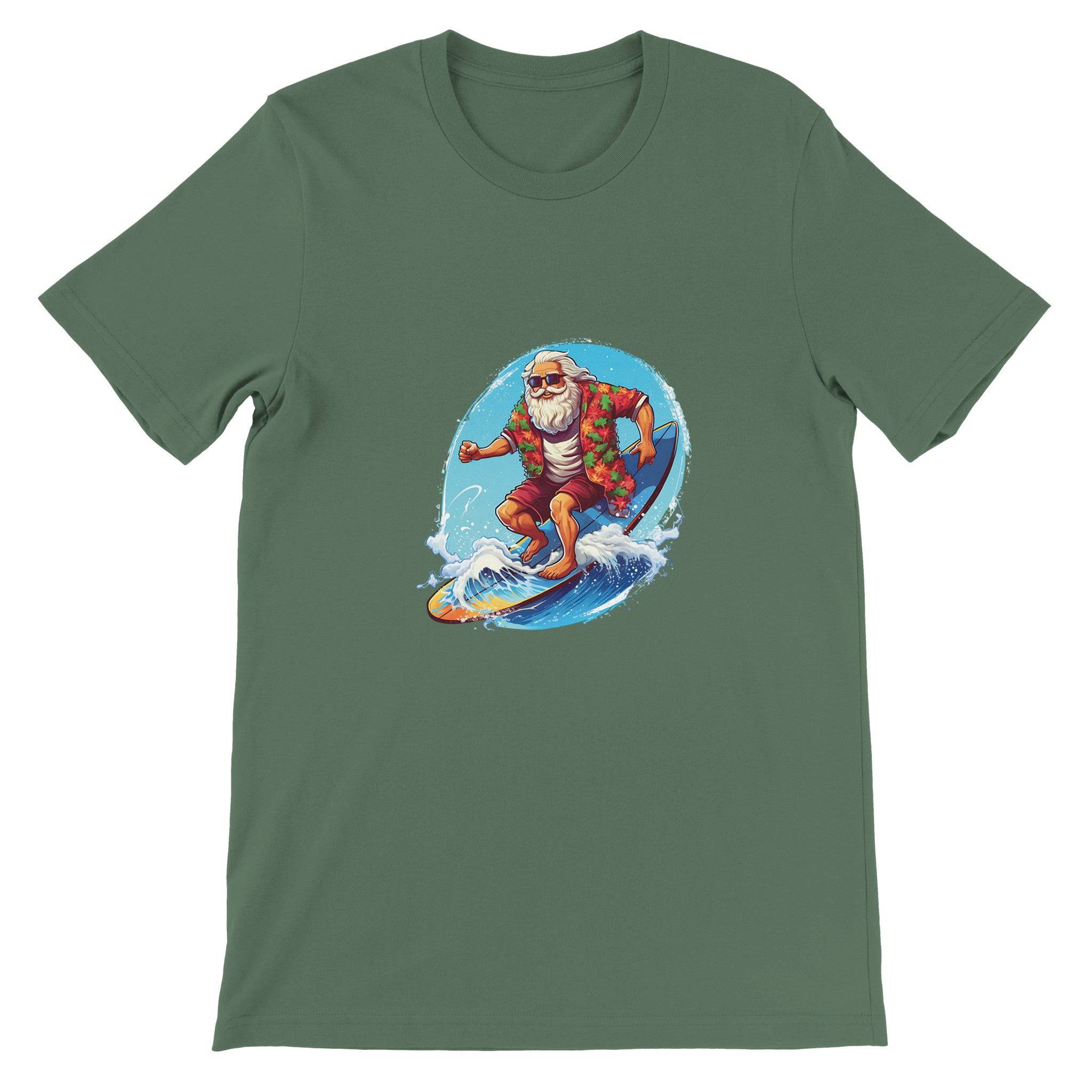 Budget Unisex Crewneck T-shirt/Santa-Surfin - Enet Images