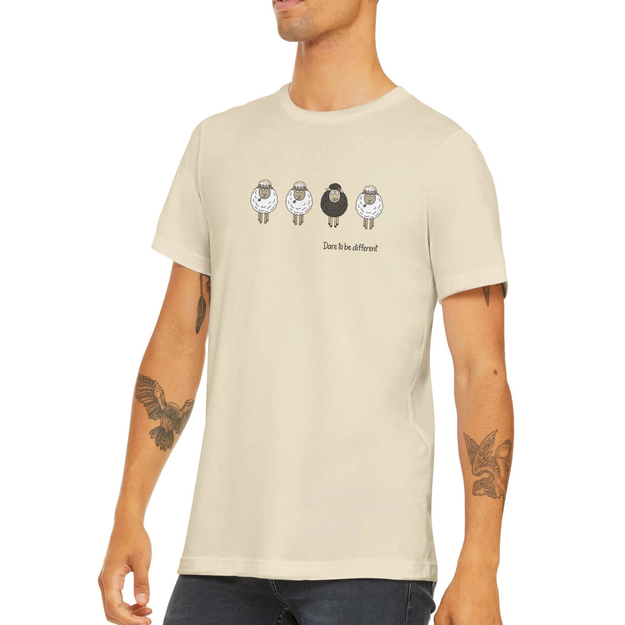 Budget Unisex Crewneck T-shirt/Sheep-Be-Different - Enet Images