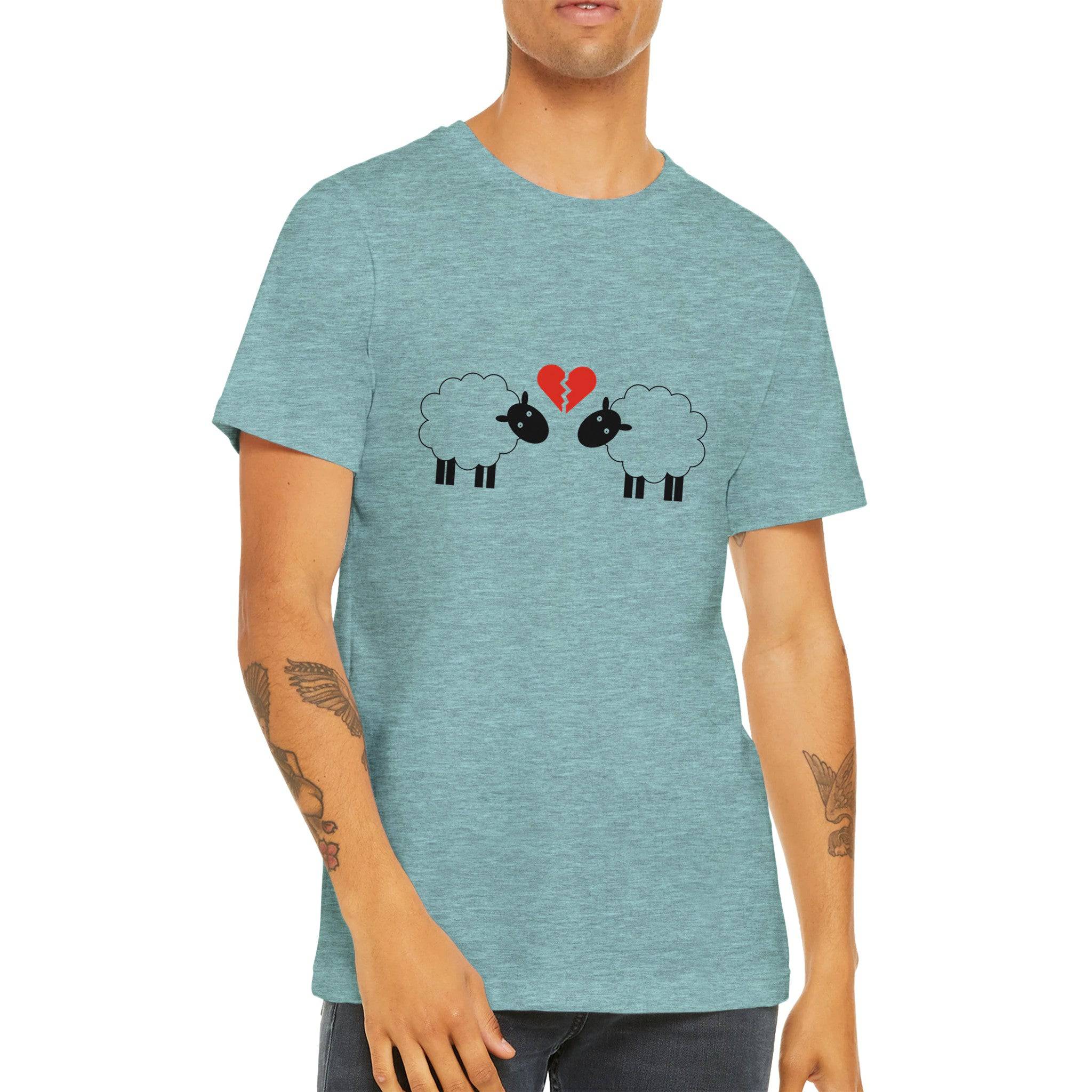 Budget Unisex Crewneck T-shirt/Sheep-Broken-Love - Enet Images