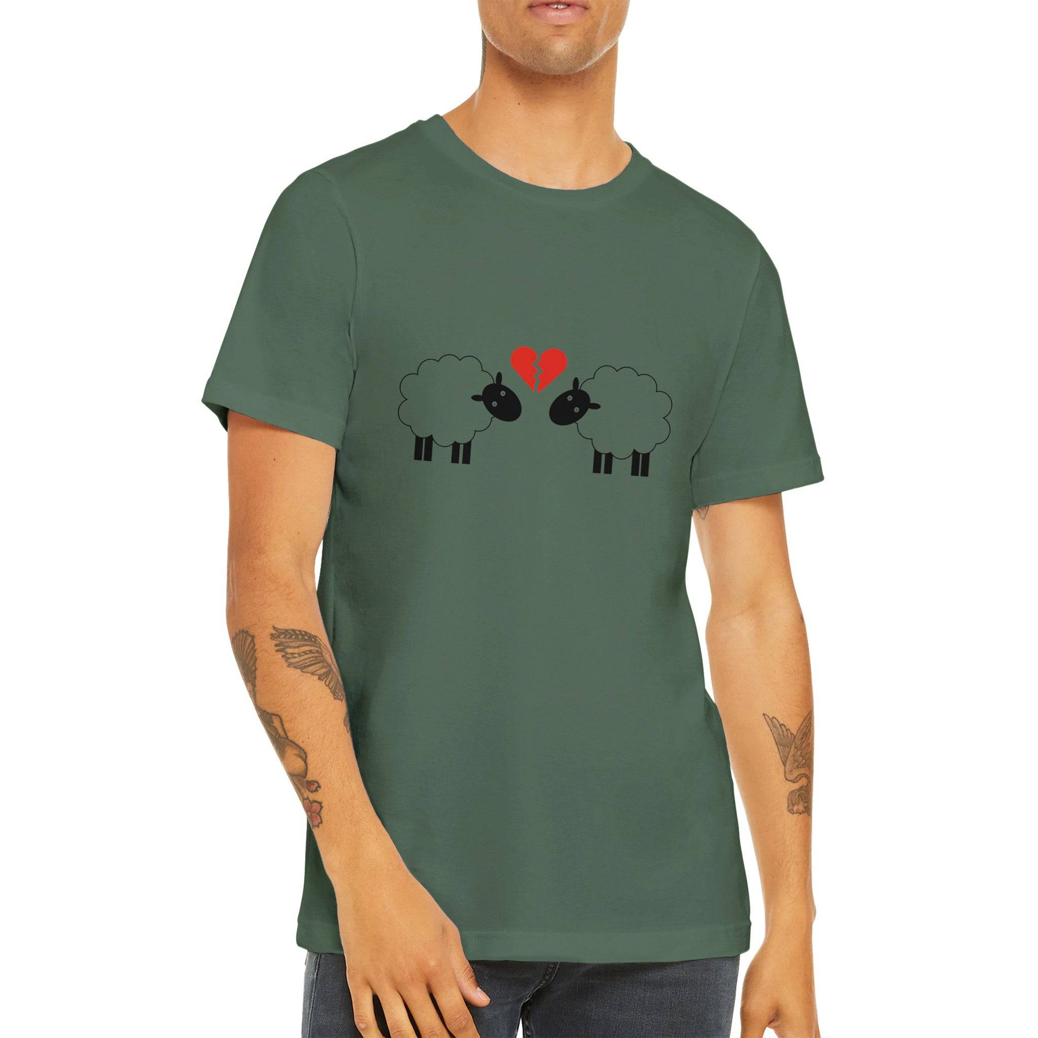 Budget Unisex Crewneck T-shirt/Sheep-Broken-Love - Enet Images