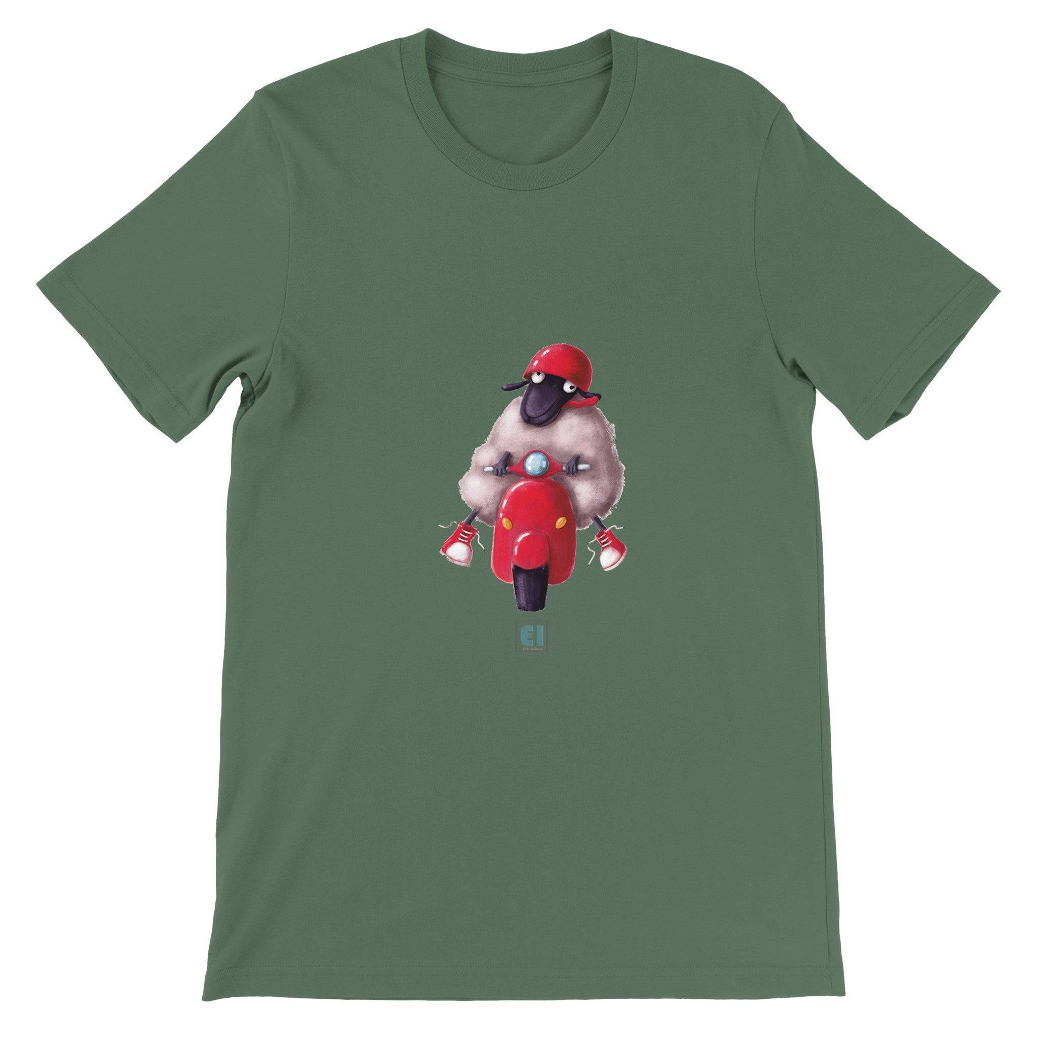 Budget Unisex Crewneck T-shirt/Sheep-Vespa - Enet Images