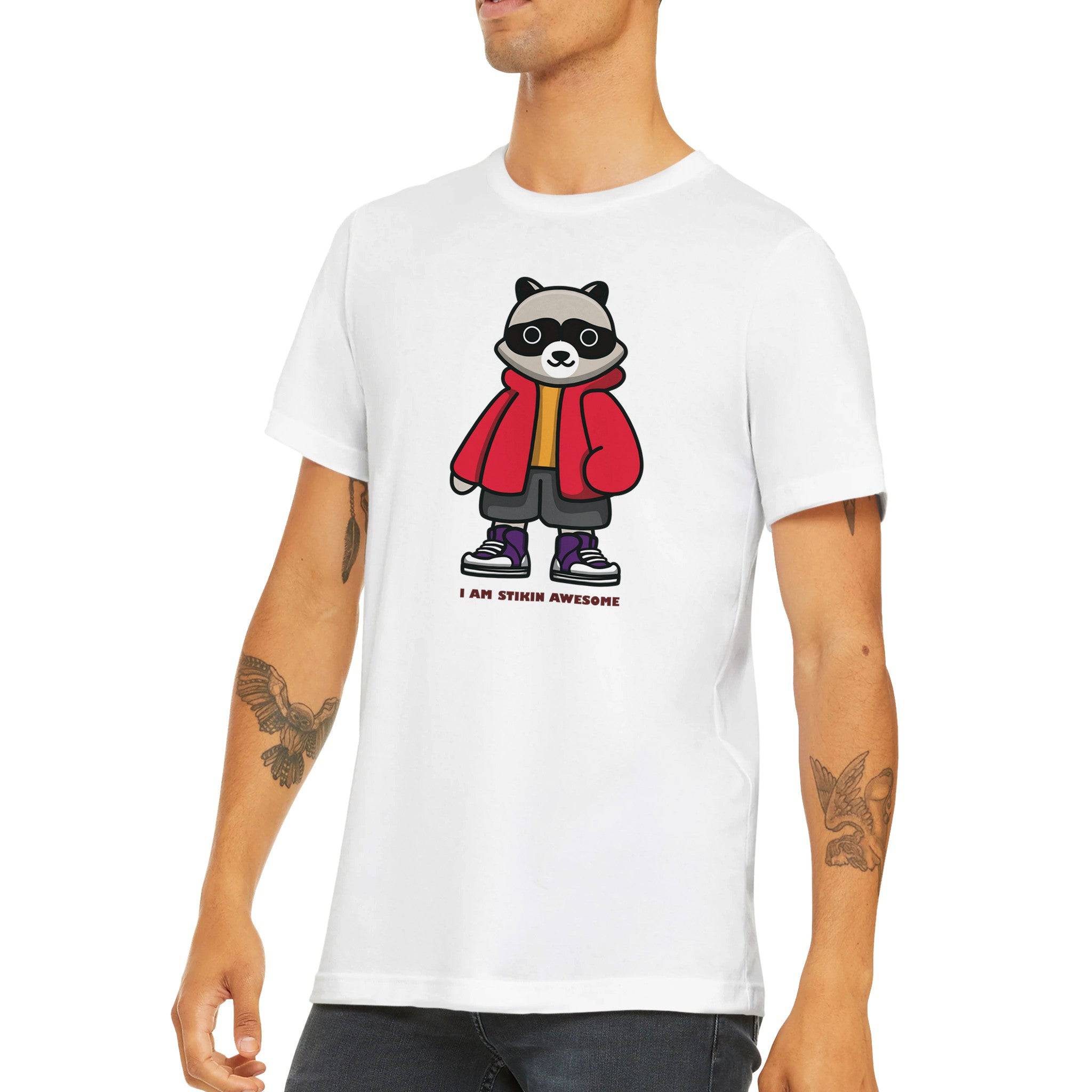 Budget Unisex Crewneck T-shirt/Skunk-Stikin-Awesome - Enet Images