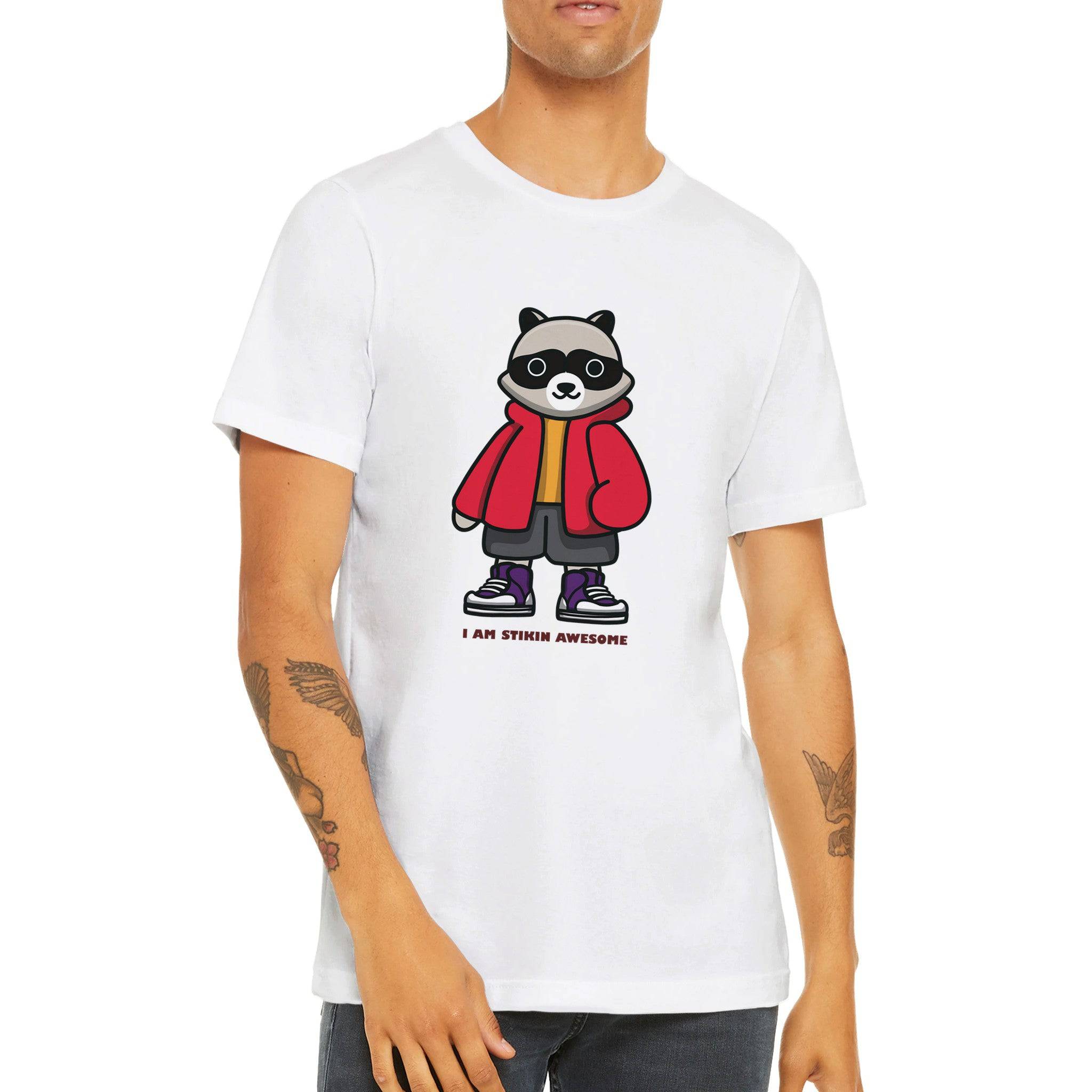 Budget Unisex Crewneck T-shirt/Skunk-Stikin-Awesome - Enet Images