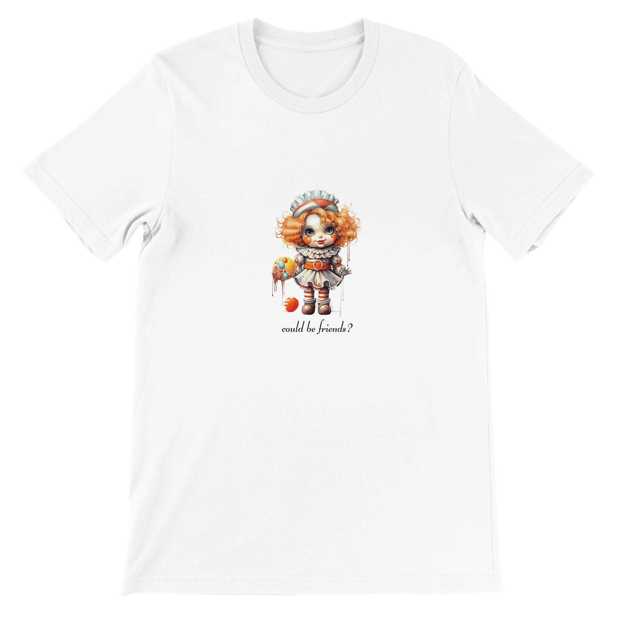 Budget Unisex Crewneck T-shirt/Spooky-Doll-Halloween - Enet Images