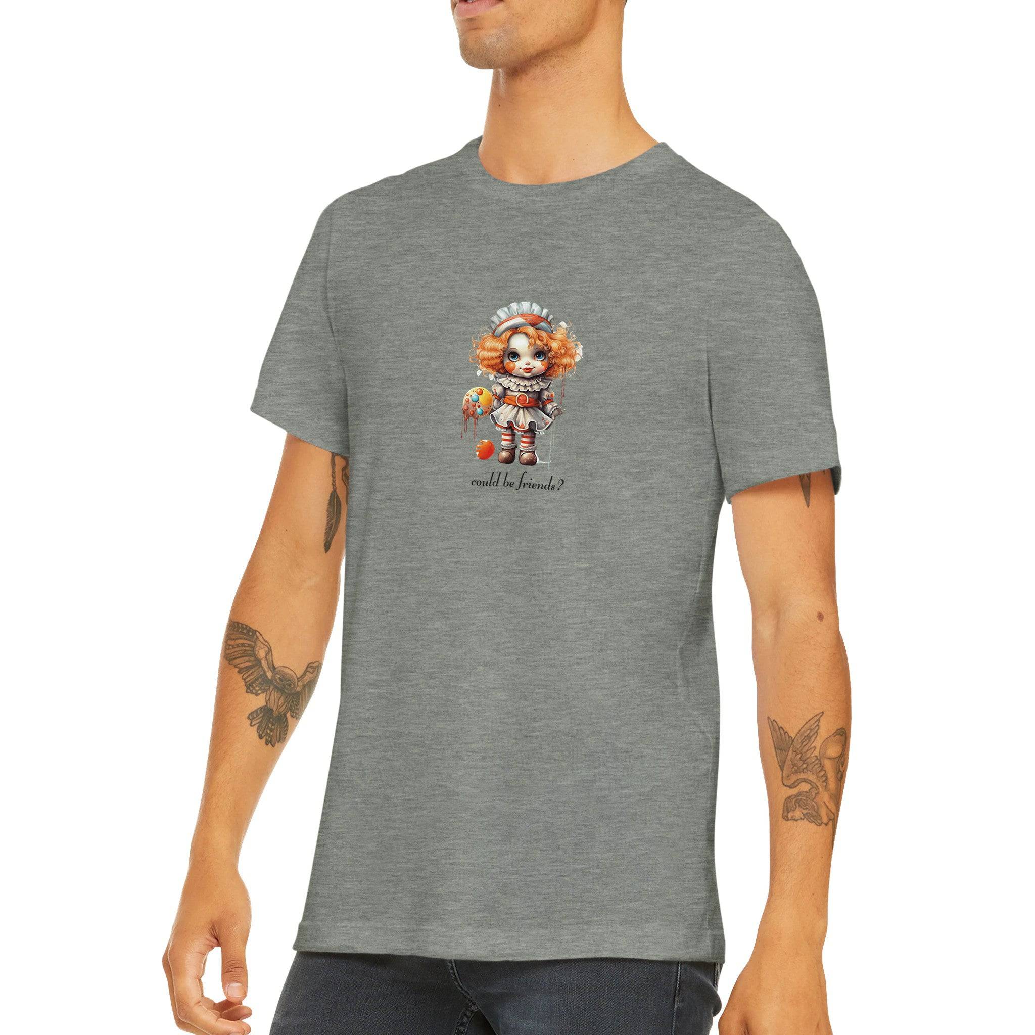 Budget Unisex Crewneck T-shirt/Spooky-Doll-Halloween - Enet Images