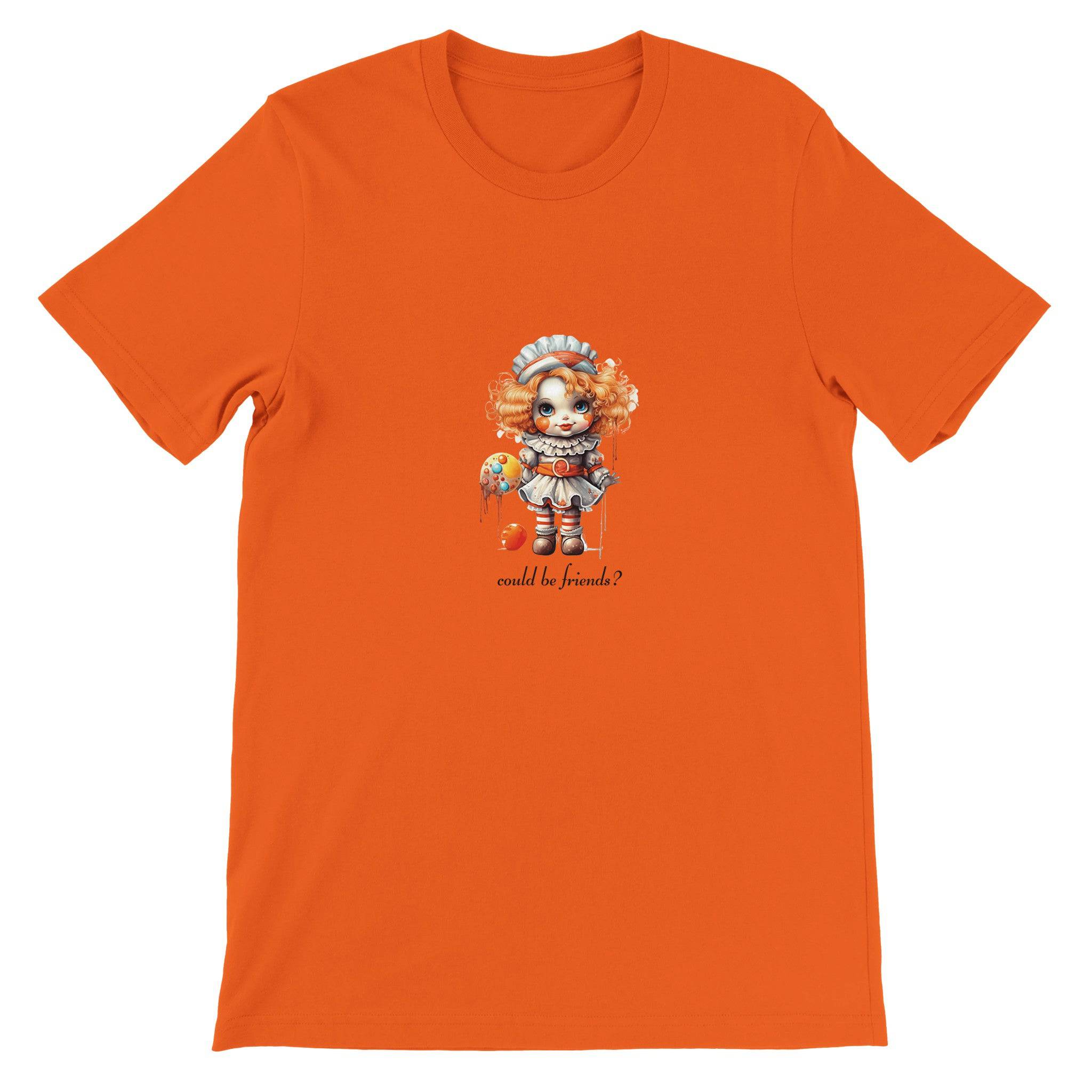 Budget Unisex Crewneck T-shirt/Spooky-Doll-Halloween - Enet Images