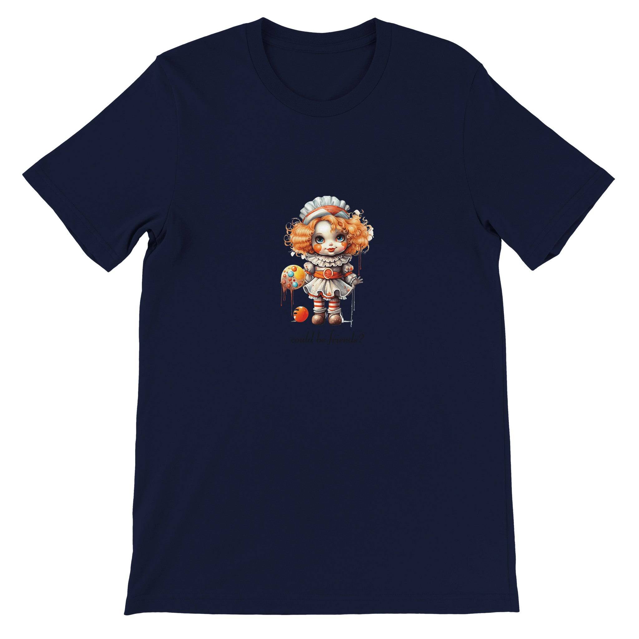 Budget Unisex Crewneck T-shirt/Spooky-Doll-Halloween - Enet Images