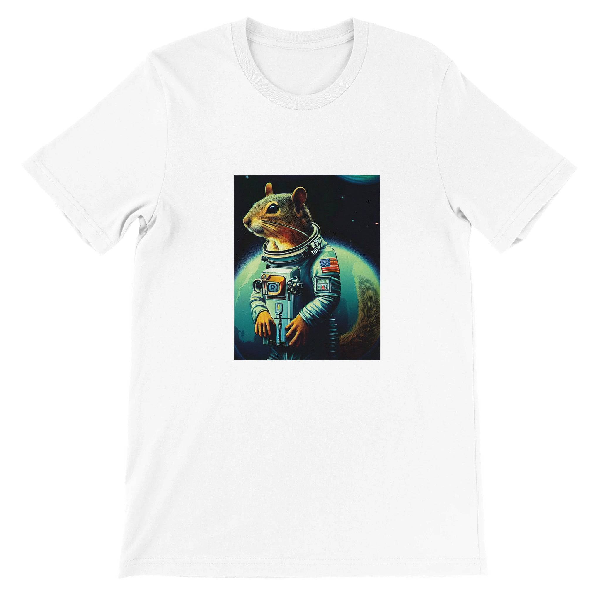 Budget Unisex Crewneck T-shirt/Squirrel-Astronaut - Enet Images