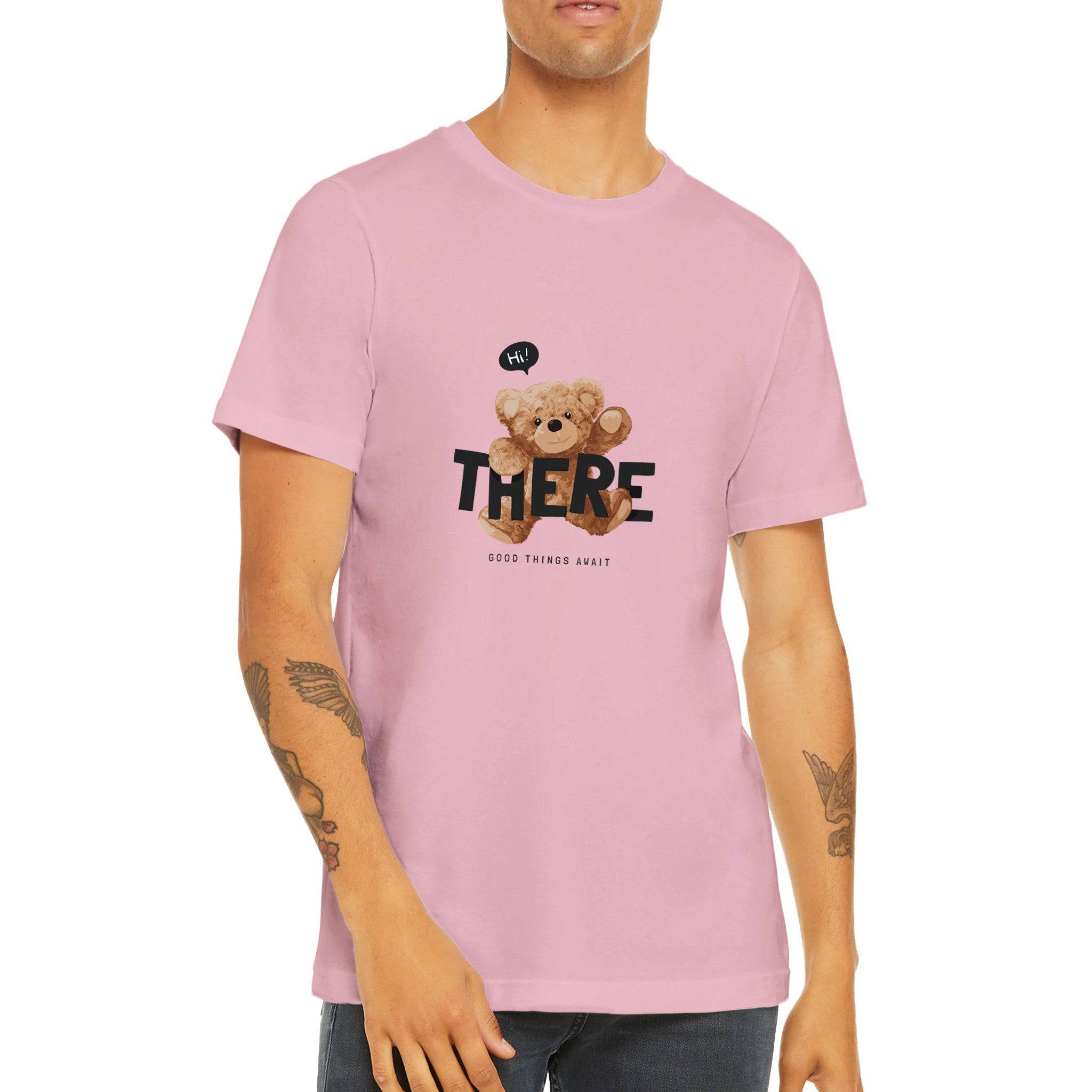 Budget Unisex Crewneck T-shirt/Teddy-Bear-Good-Things-Await - Enet Images