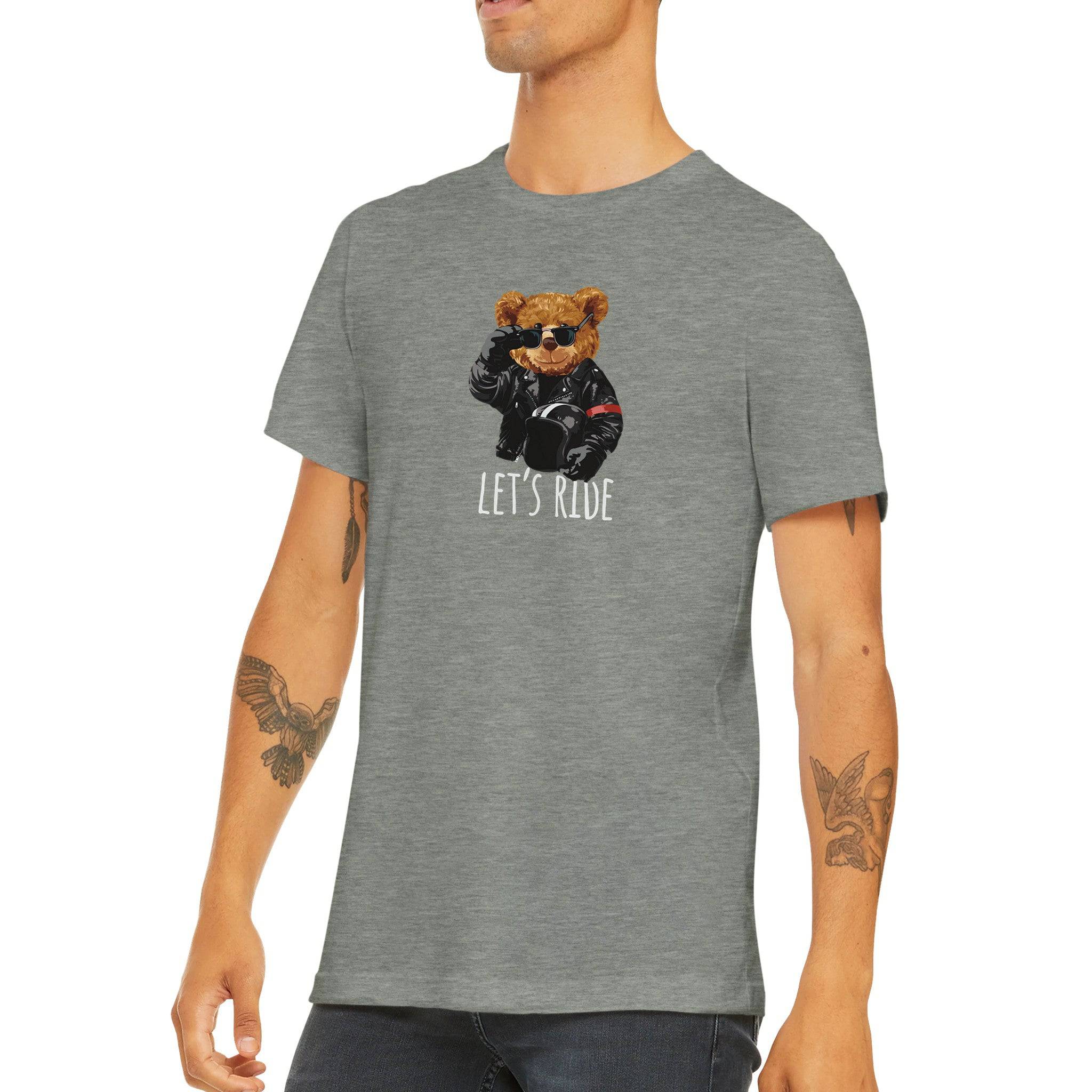 Budget Unisex Crewneck T-shirt/Teddy-Bear-Let's-Ride - Enet Images