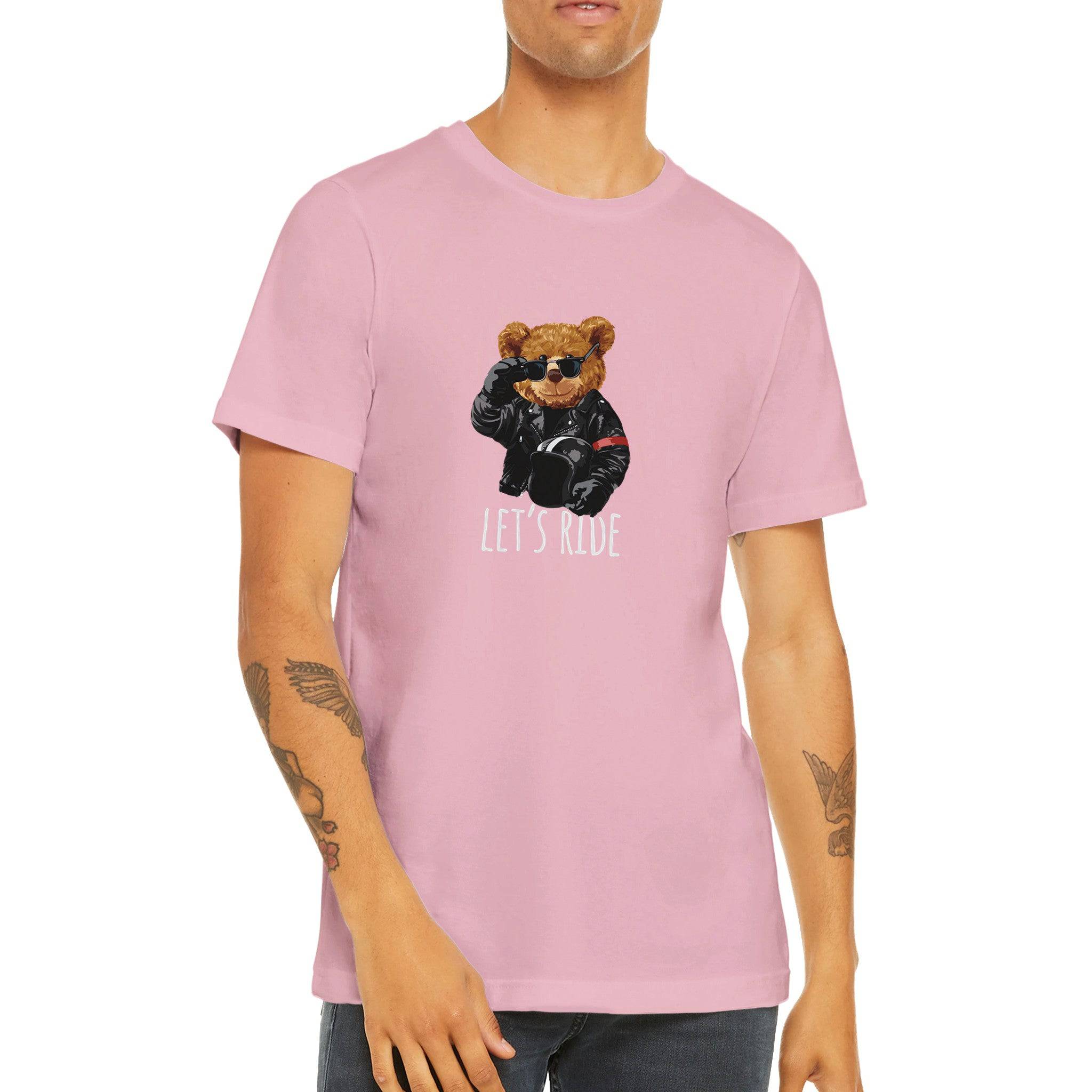 Budget Unisex Crewneck T-shirt/Teddy-Bear-Let's-Ride - Enet Images