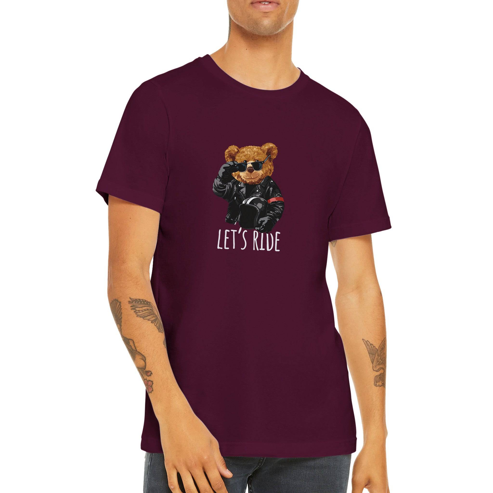 Budget Unisex Crewneck T-shirt/Teddy-Bear-Let's-Ride - Enet Images