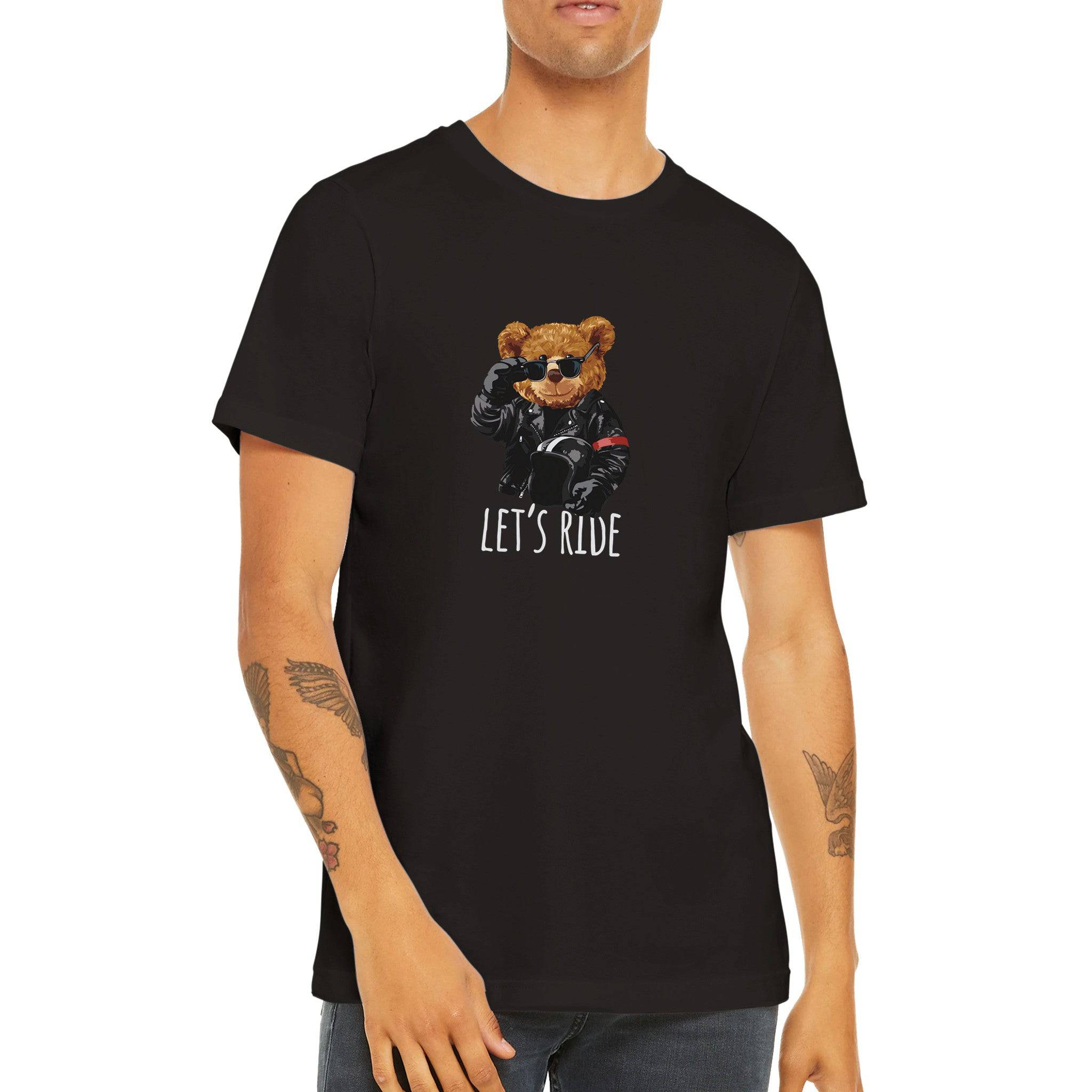 Budget Unisex Crewneck T-shirt/Teddy-Bear-Let's-Ride - Enet Images