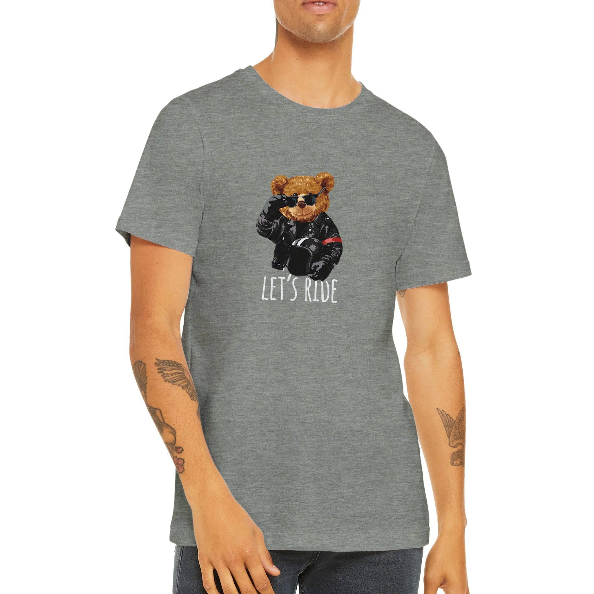 Budget Unisex Crewneck T-shirt/Teddy-Bear-Let's-Ride - Enet Images