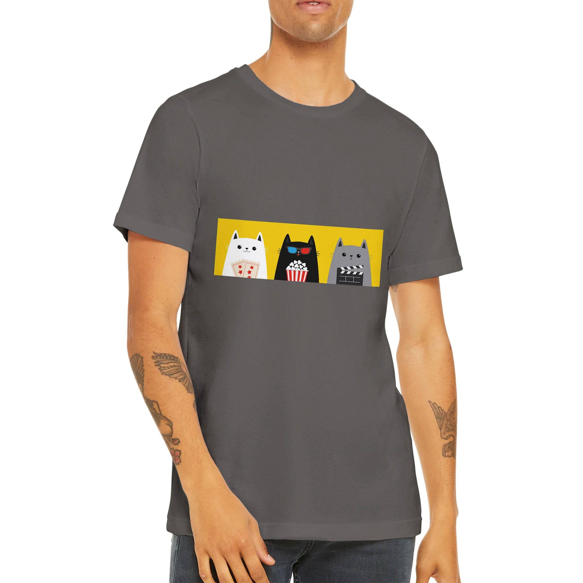 Budget Unisex Crewneck T-shirt/Three-Cats-Fellows - Enet Images