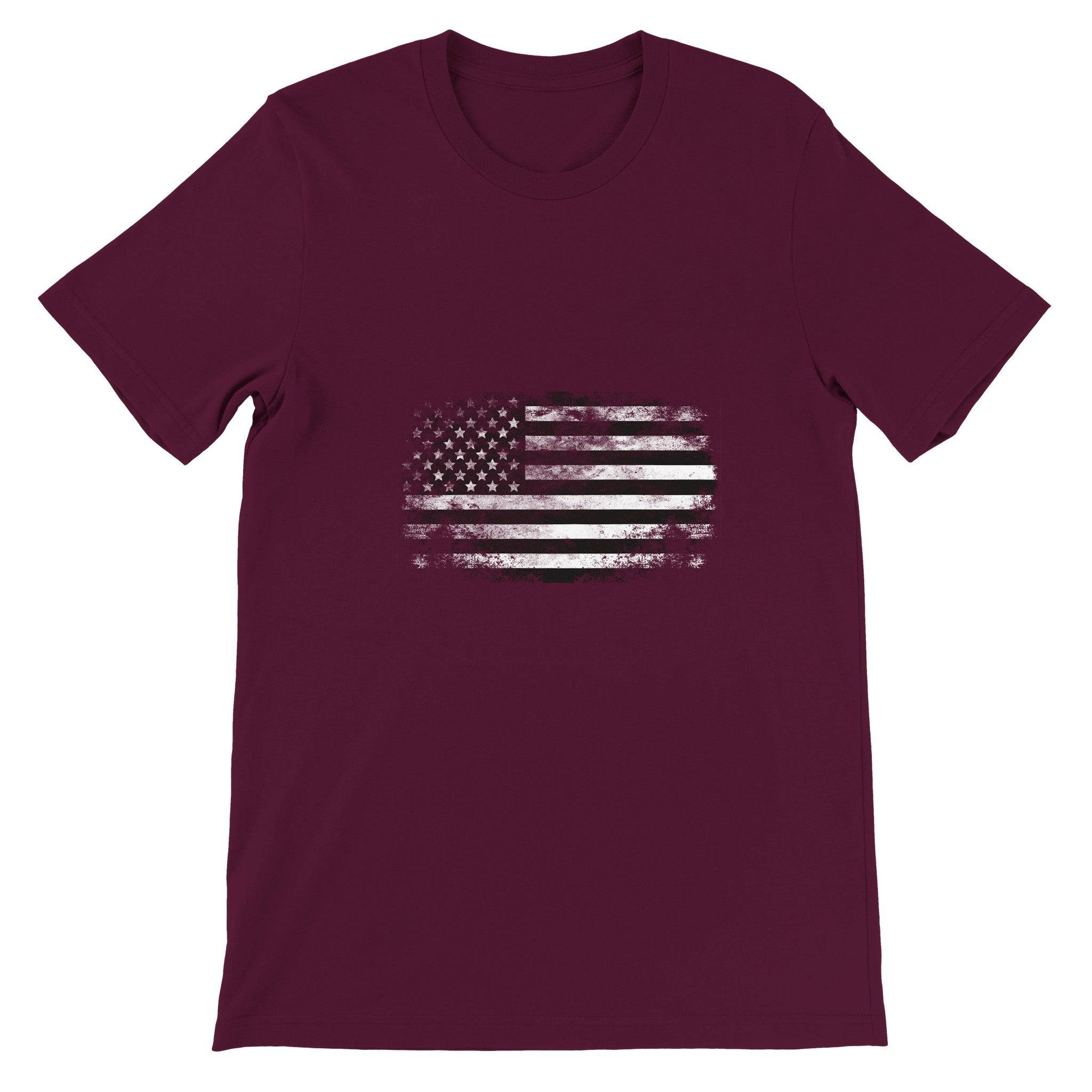 Budget Unisex Crewneck T-shirt/Vintage-American-Flag - Enet Images