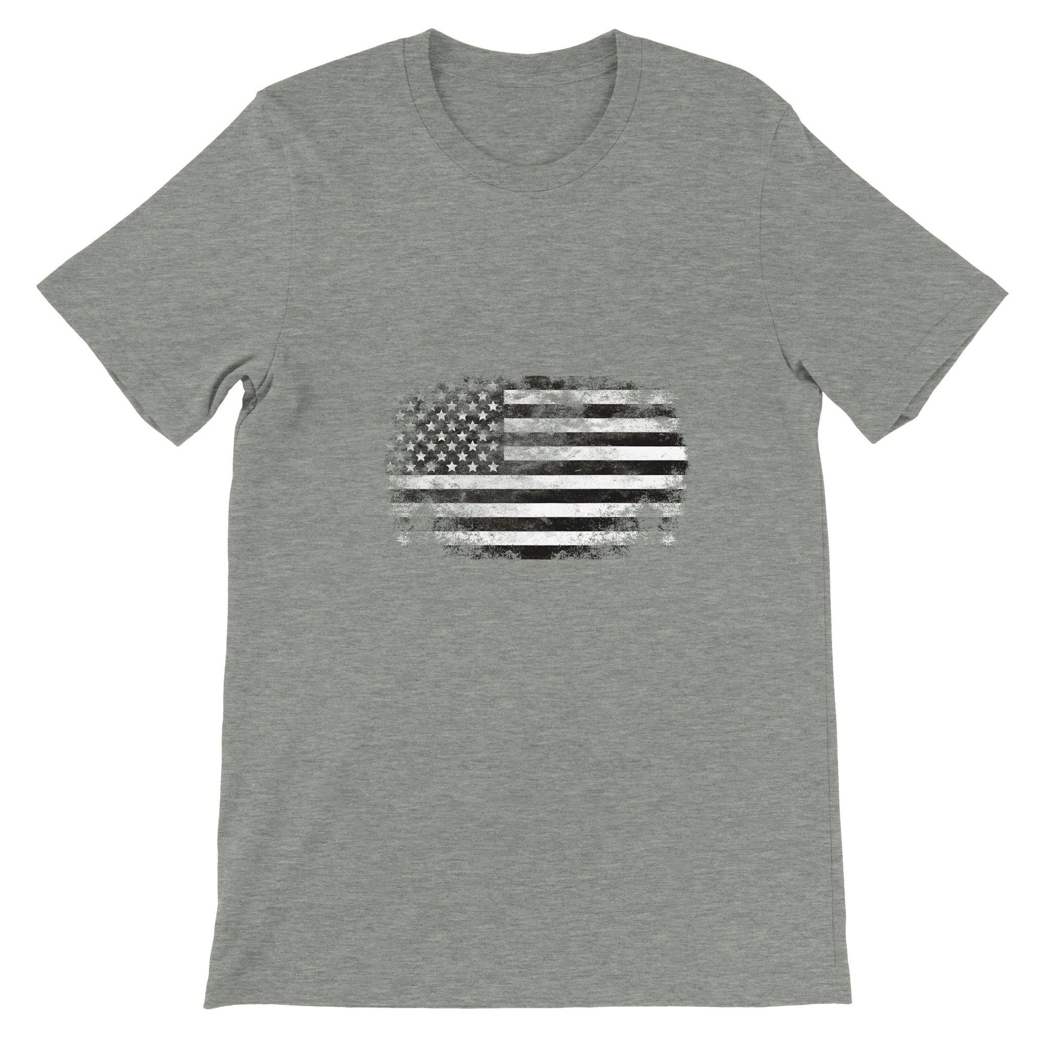 Budget Unisex Crewneck T-shirt/Vintage-American-Flag - Enet Images