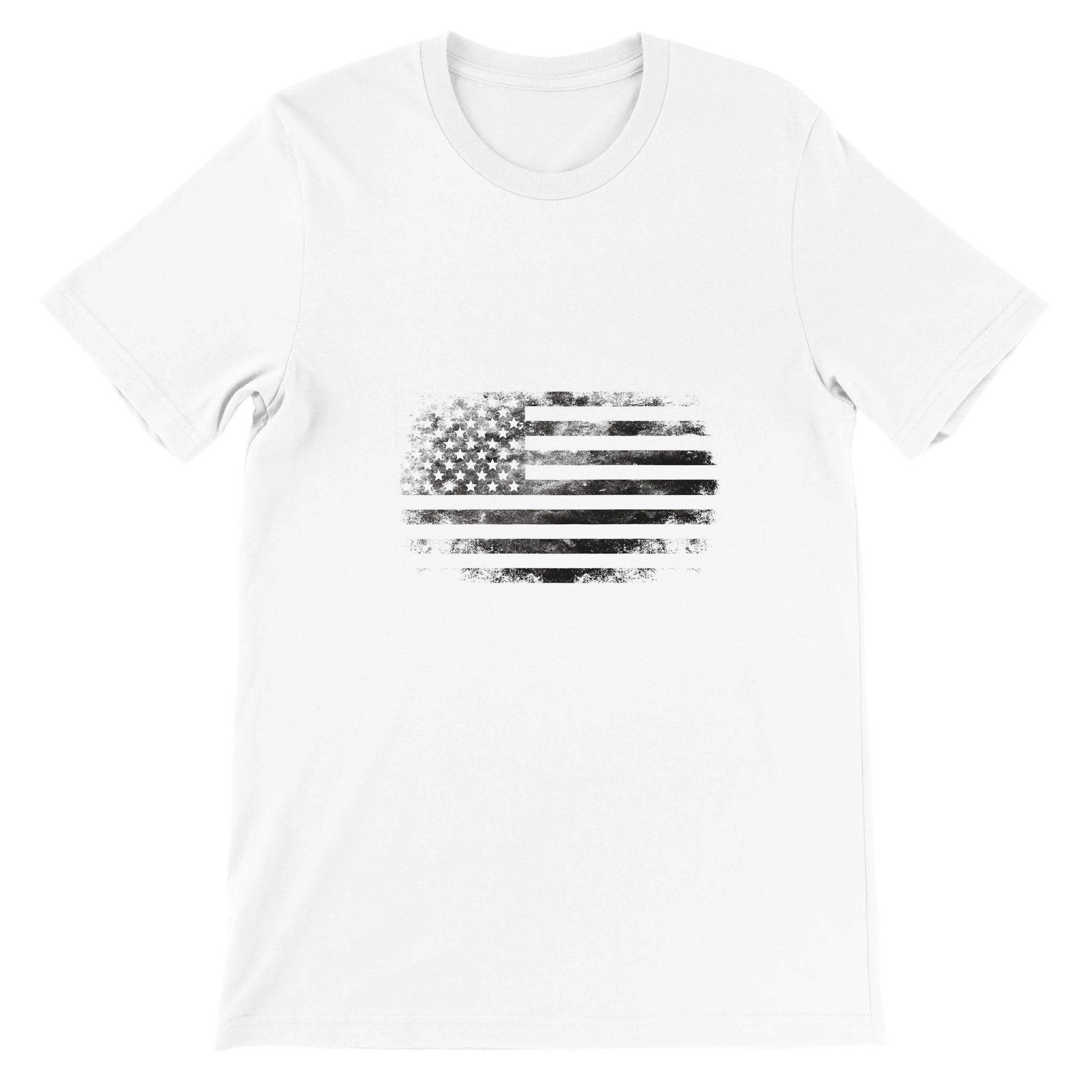 Budget Unisex Crewneck T-shirt/Vintage-American-Flag - Enet Images