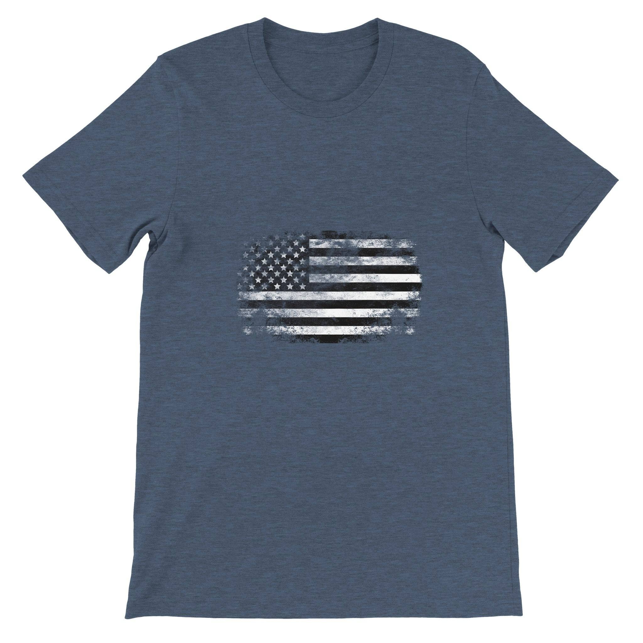 Budget Unisex Crewneck T-shirt/Vintage-American-Flag - Enet Images