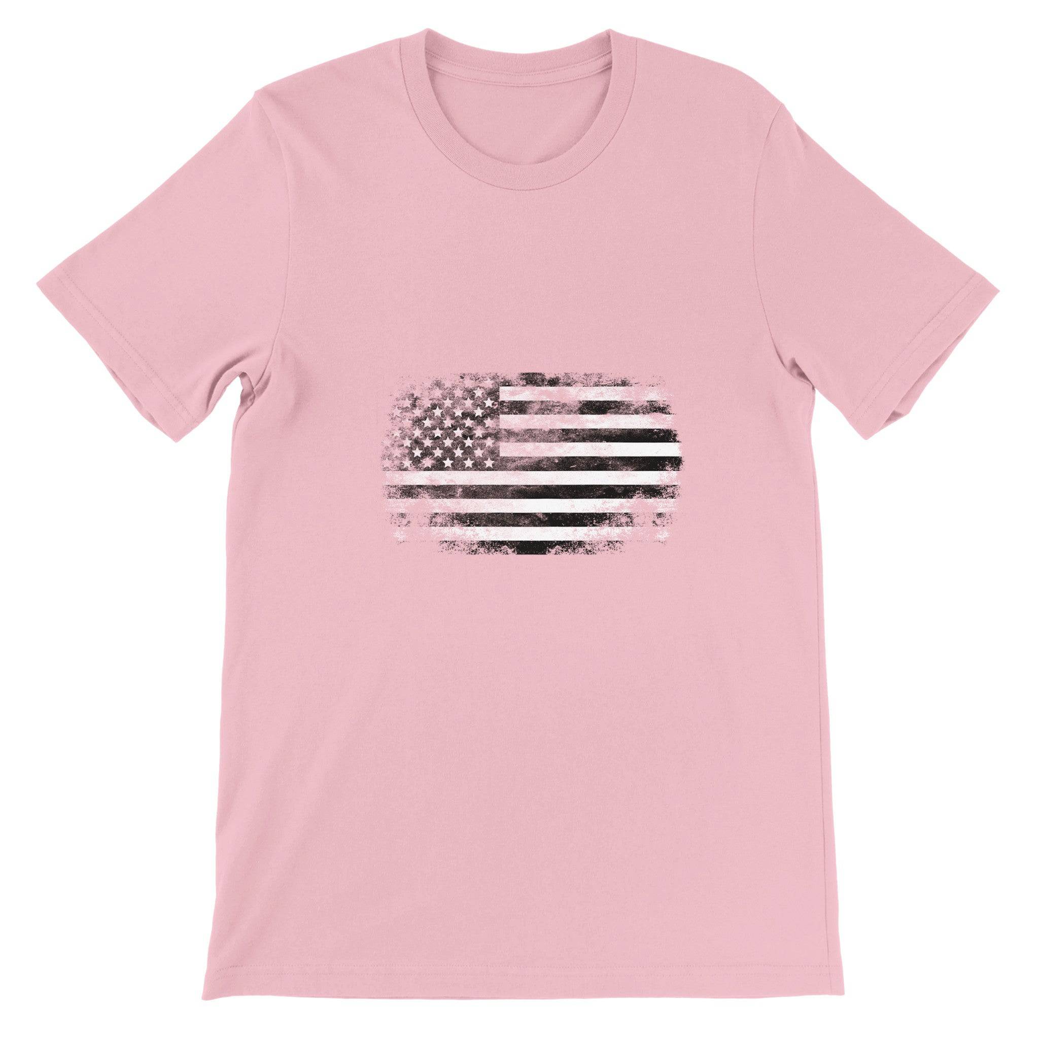 Budget Unisex Crewneck T-shirt/Vintage-American-Flag - Enet Images