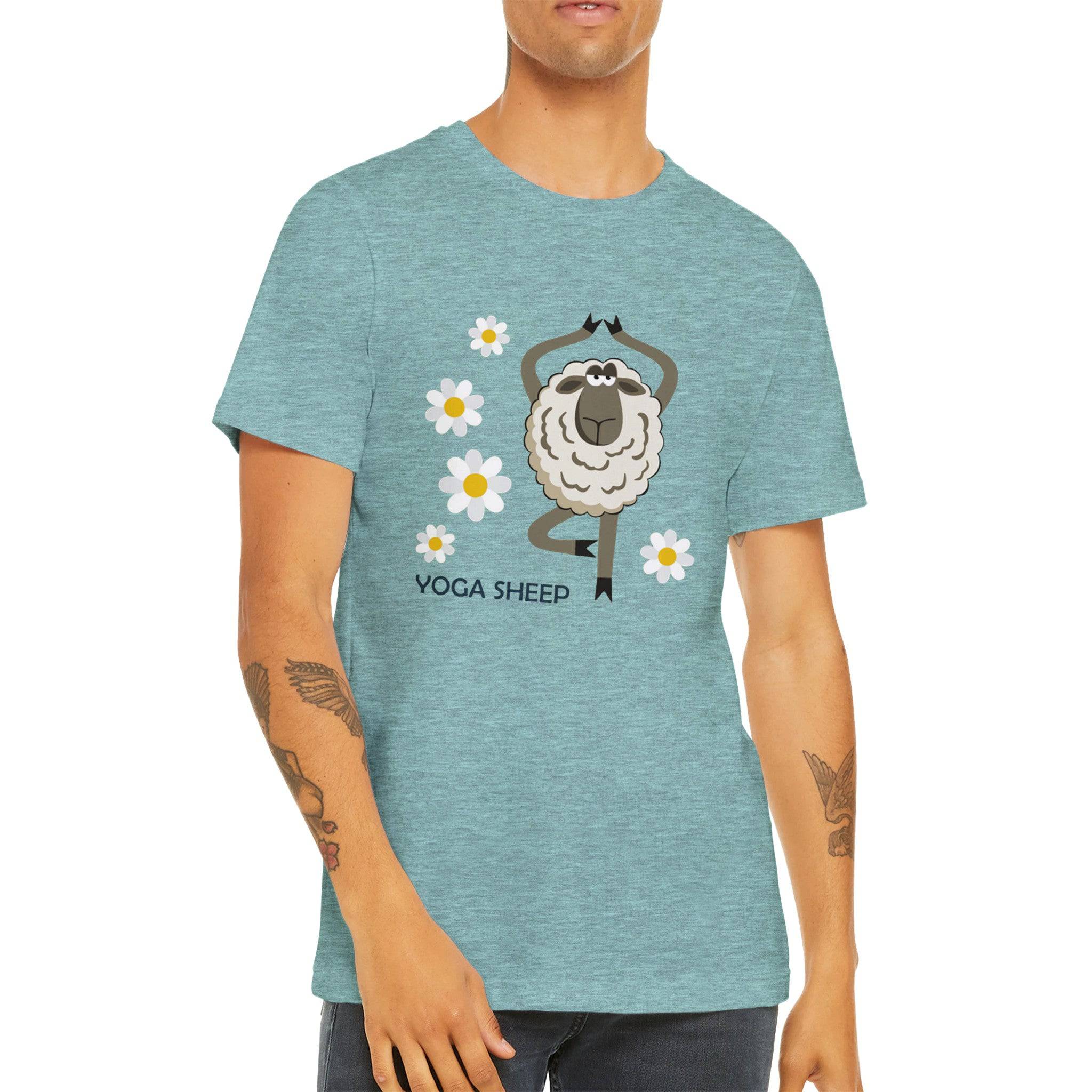 Budget Unisex Crewneck T-shirt/Yoga-Sheep - Enet Images