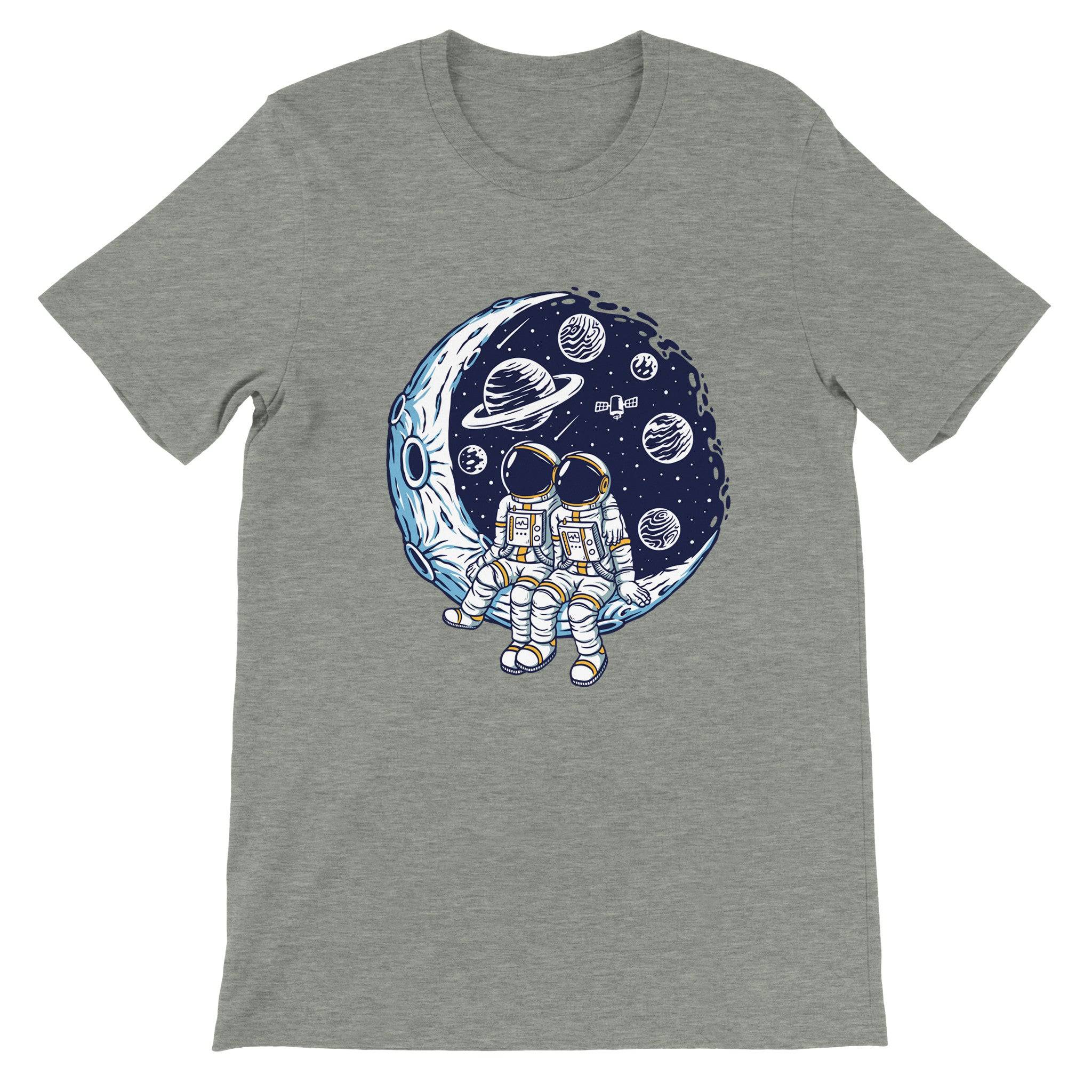 Premium Unisex Crewneck T-shirt/Astronaut-Romantic - Enet Images