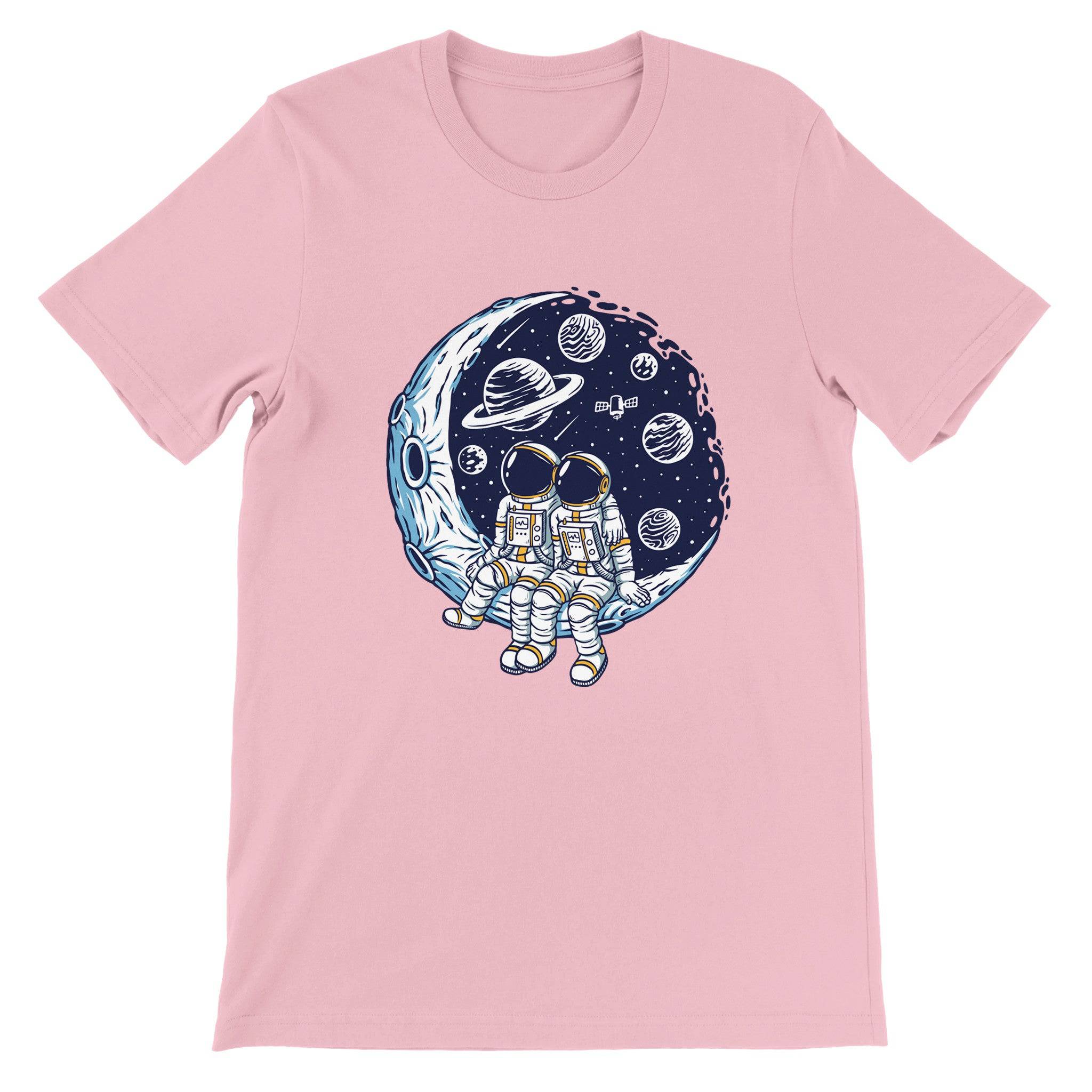 Premium Unisex Crewneck T-shirt/Astronaut-Romantic - Enet Images