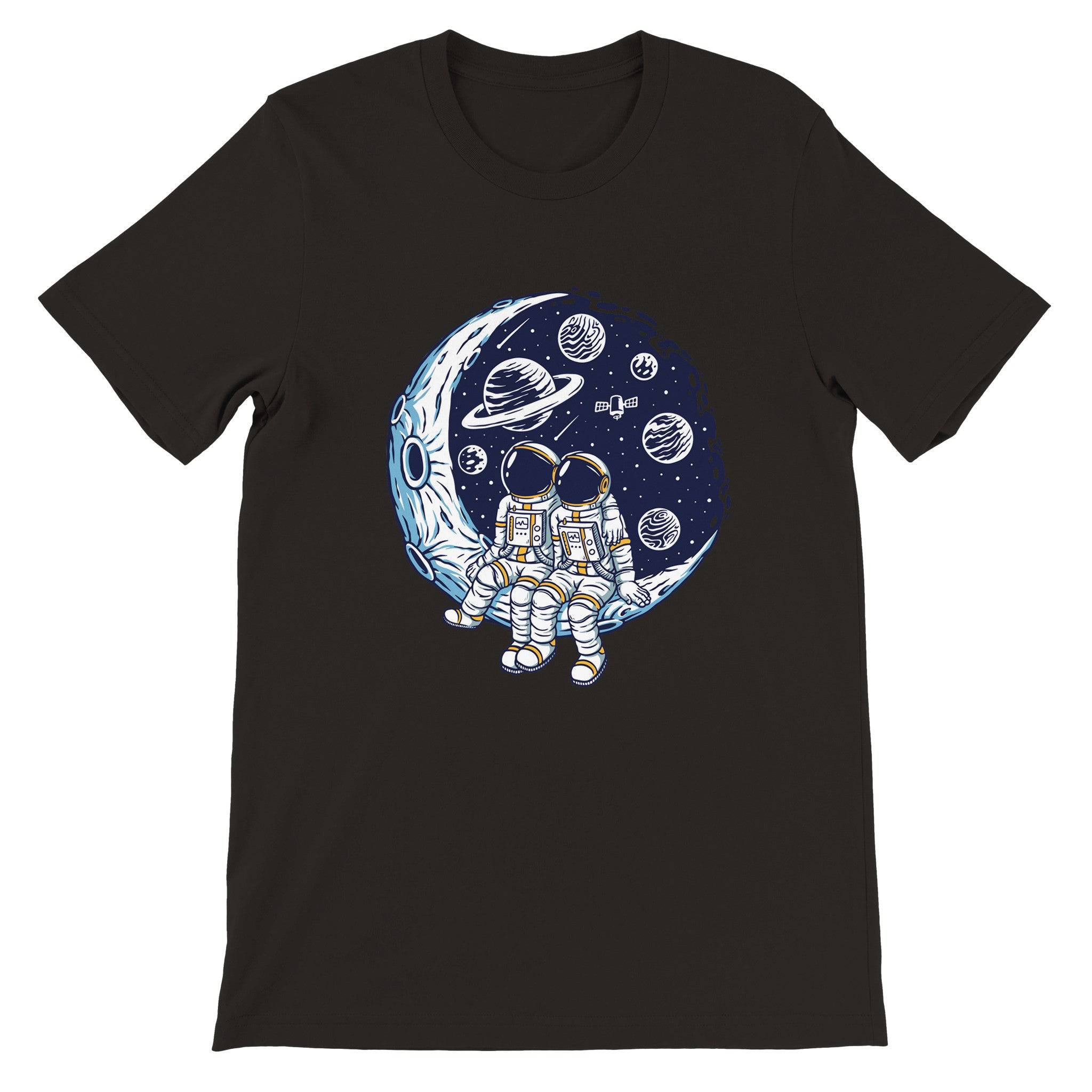 Premium Unisex Crewneck T-shirt/Astronaut-Romantic - Enet Images