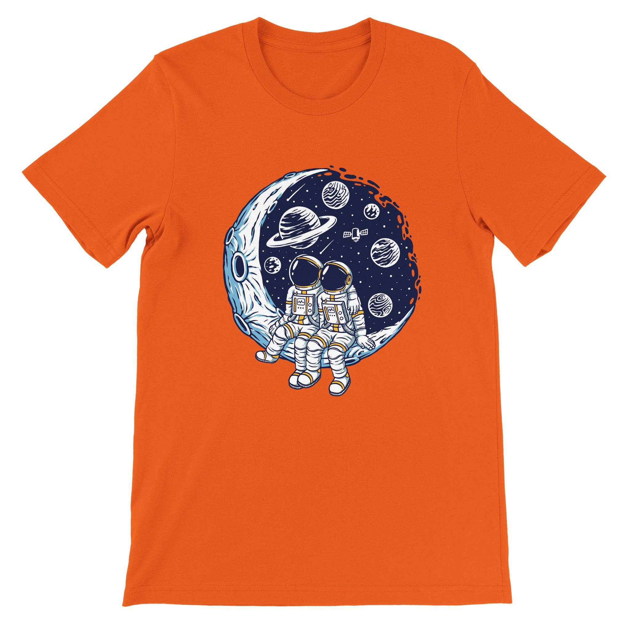 Premium Unisex Crewneck T-shirt/Astronaut-Romantic - Enet Images
