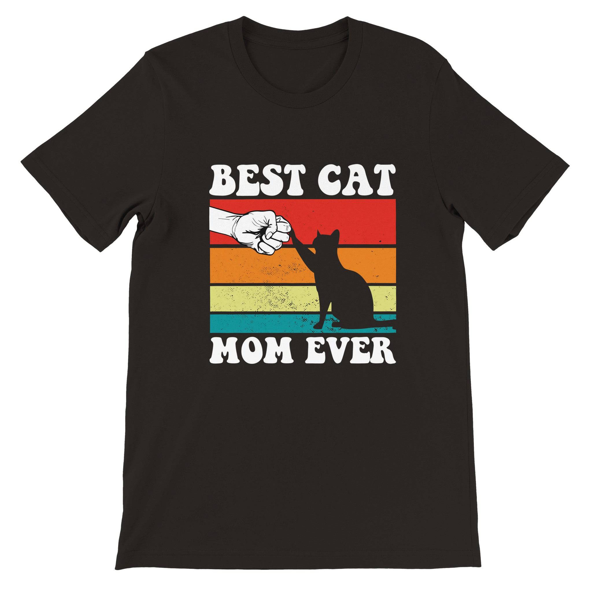 Premium Unisex Crewneck T-shirt/Best-Cat-Mom-Ever - Enet Images