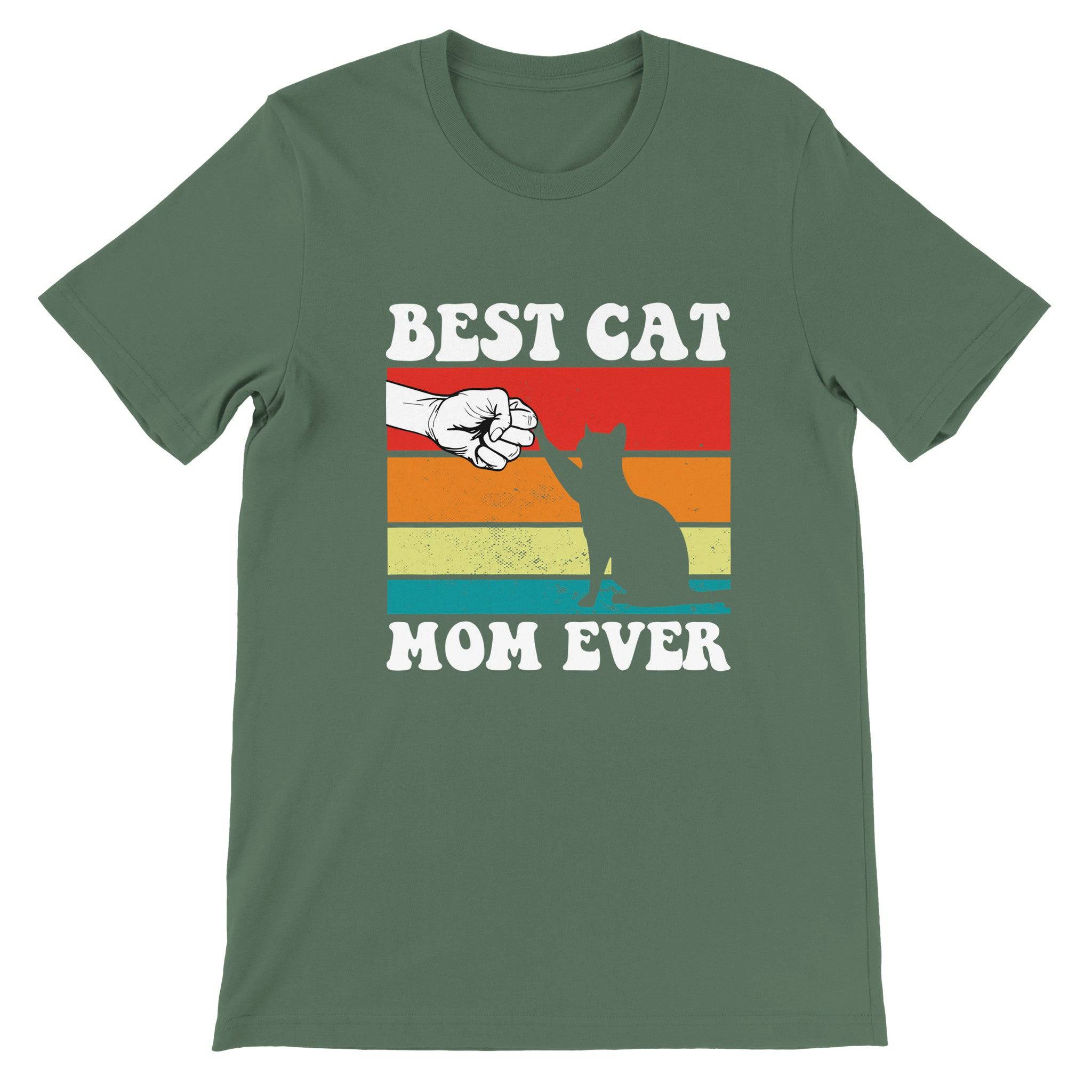Premium Unisex Crewneck T-shirt/Best-Cat-Mom-Ever - Enet Images