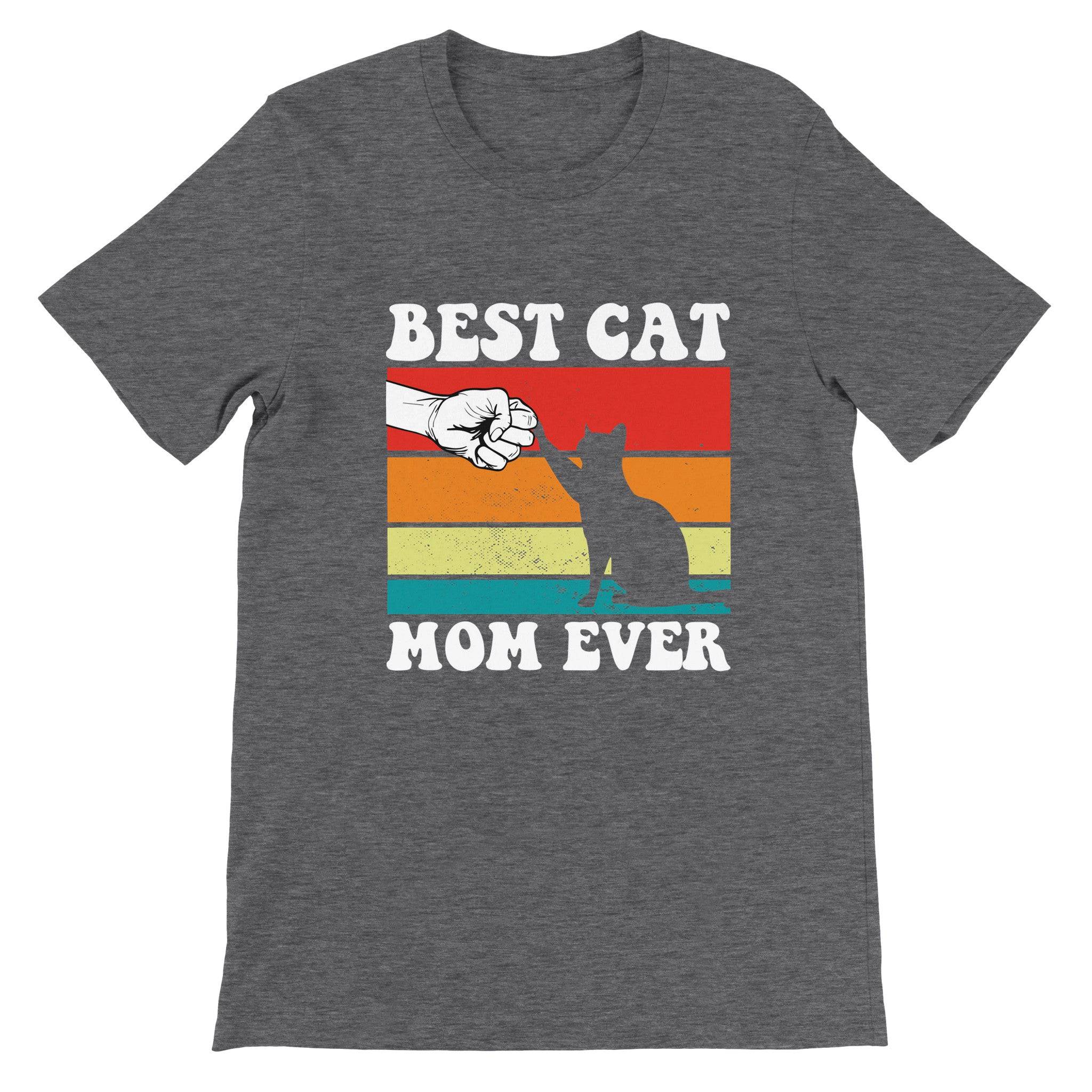 Premium Unisex Crewneck T-shirt/Best-Cat-Mom-Ever - Enet Images