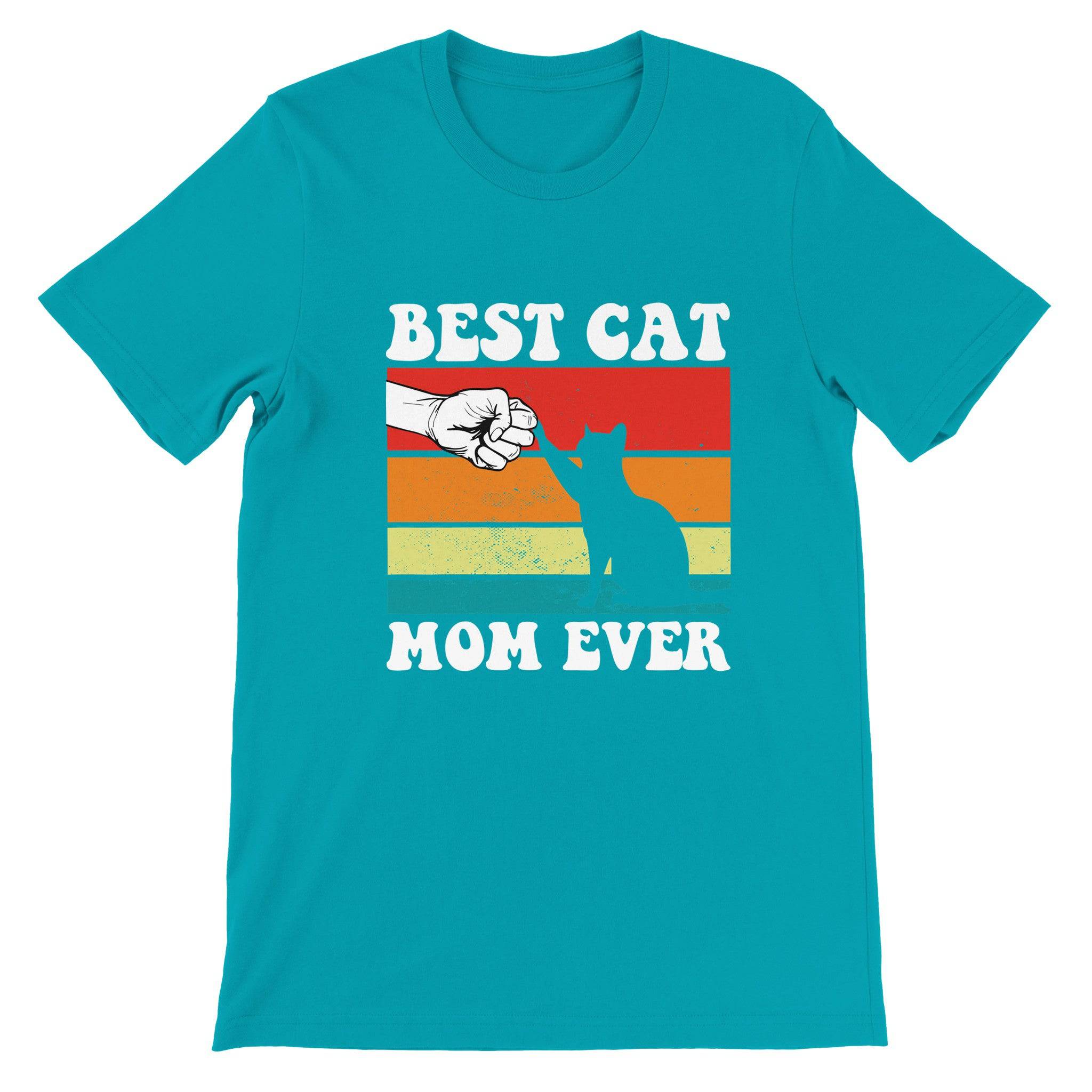 Premium Unisex Crewneck T-shirt/Best-Cat-Mom-Ever - Enet Images