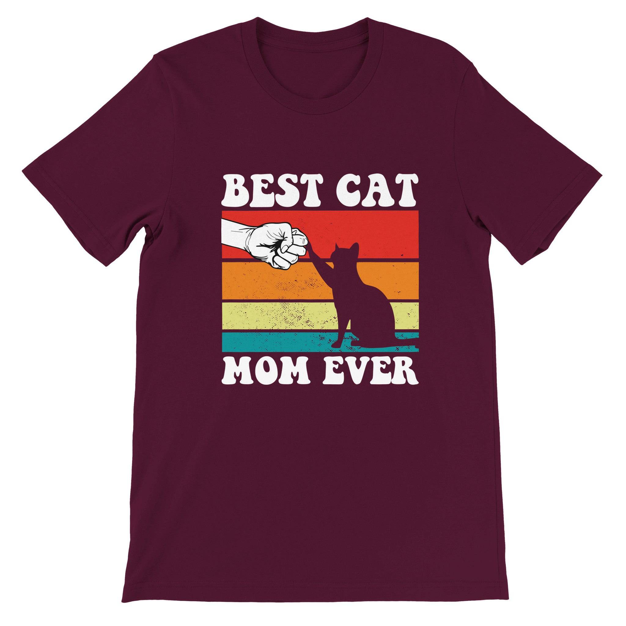 Premium Unisex Crewneck T-shirt/Best-Cat-Mom-Ever - Enet Images