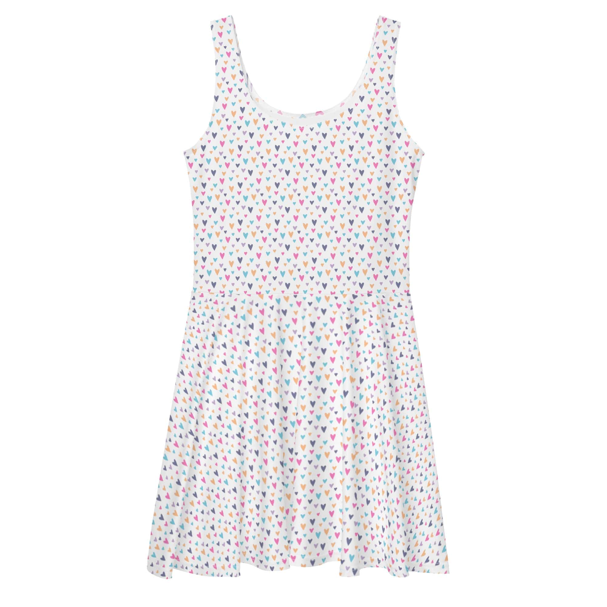 All Over Print Dress/Pastel-Hearts - Enet Images
