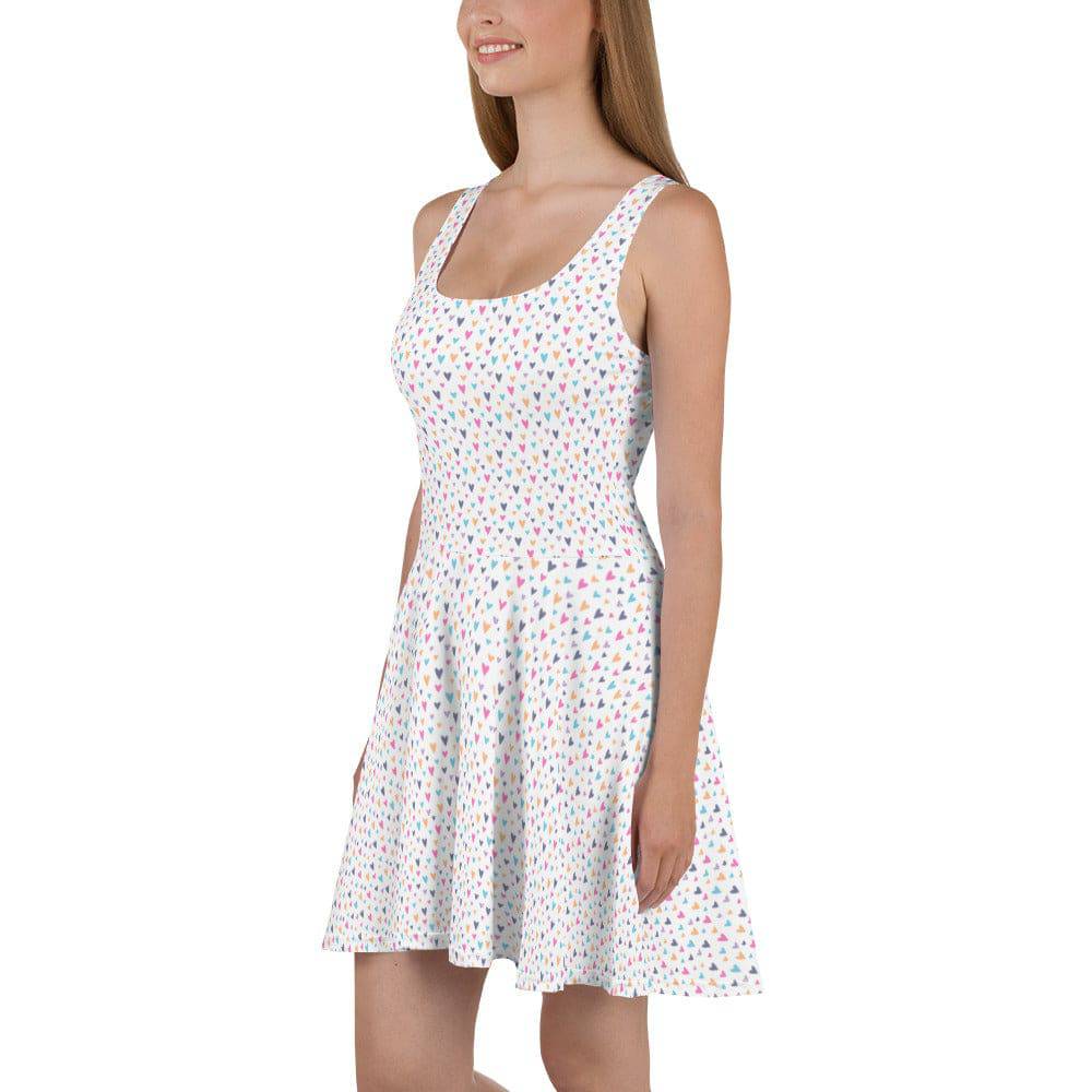 All Over Print Dress/Pastel-Hearts - Enet Images