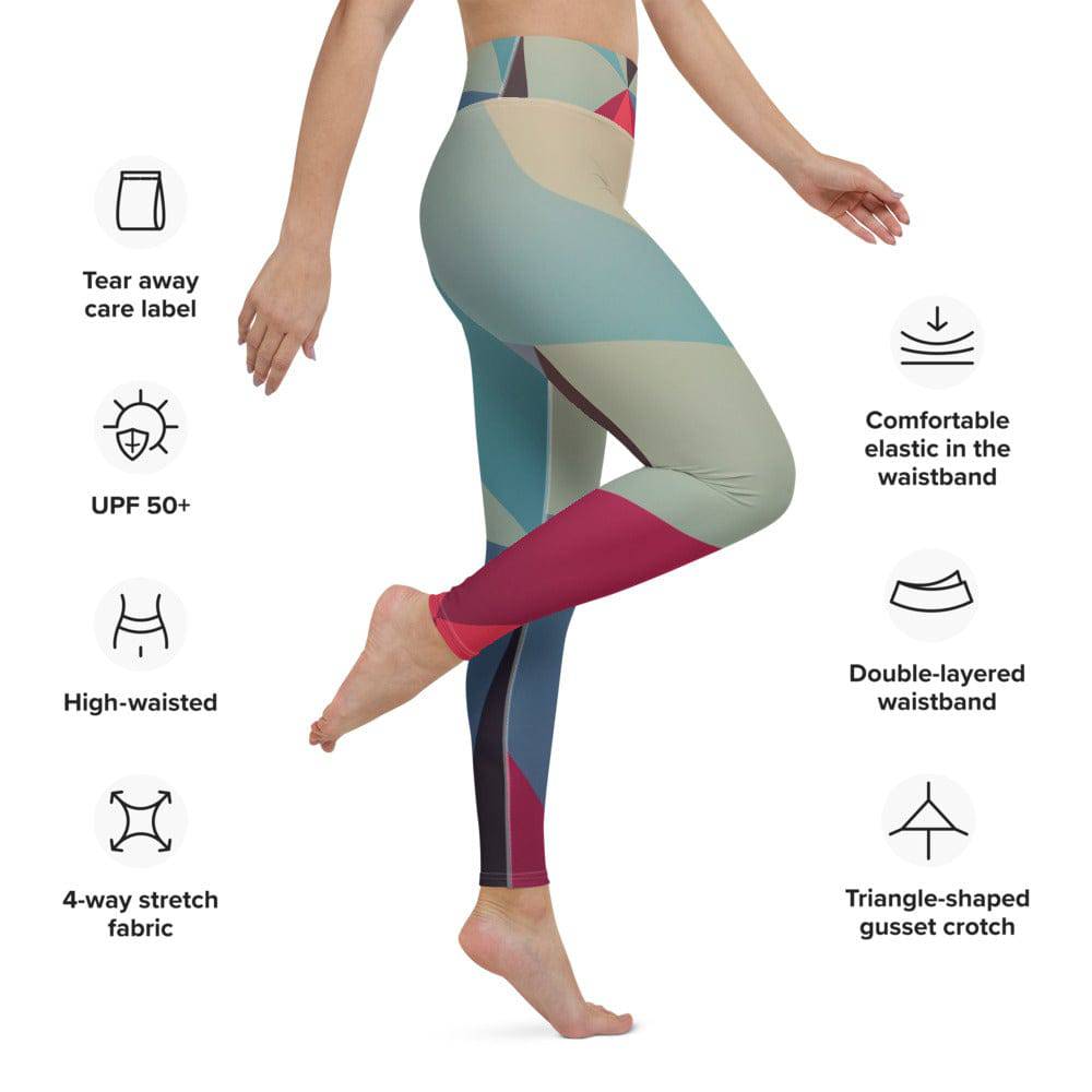 Yoga Leggings/Abstract Shapes - Enet Images