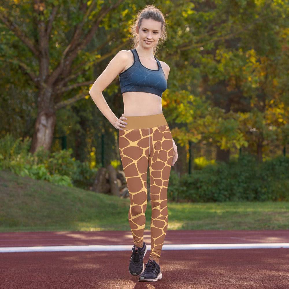 Yoga Leggings/Giraffe Dark Brown - Enet Images