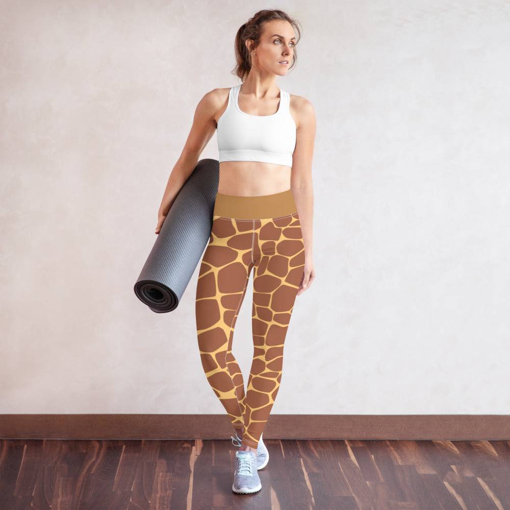 Yoga Leggings/Giraffe Dark Brown - Enet Images