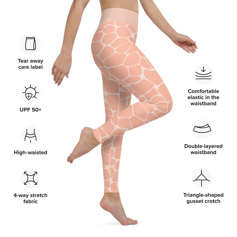Yoga Leggings/Giraffe Pink - Enet Images