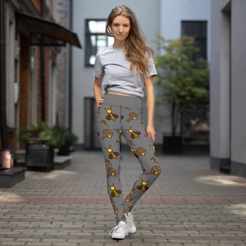 Yoga Leggings/Honey & Bees - Enet Images