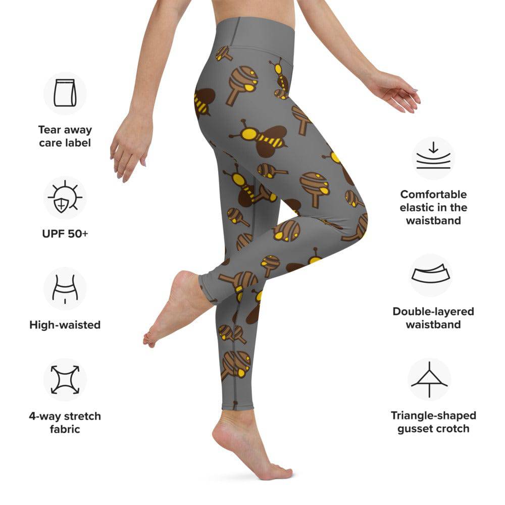 Yoga Leggings/Honey & Bees - Enet Images
