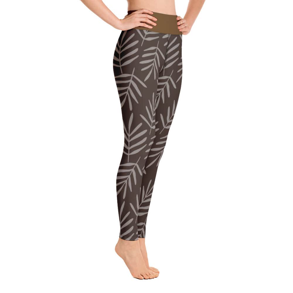 Yoga Leggings/Leaves Pattern 1 - Enet Images