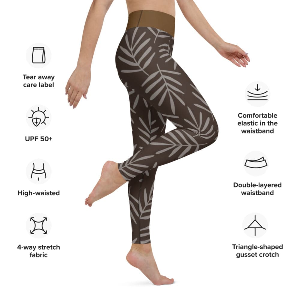 Yoga Leggings/Leaves Pattern 1 - Enet Images