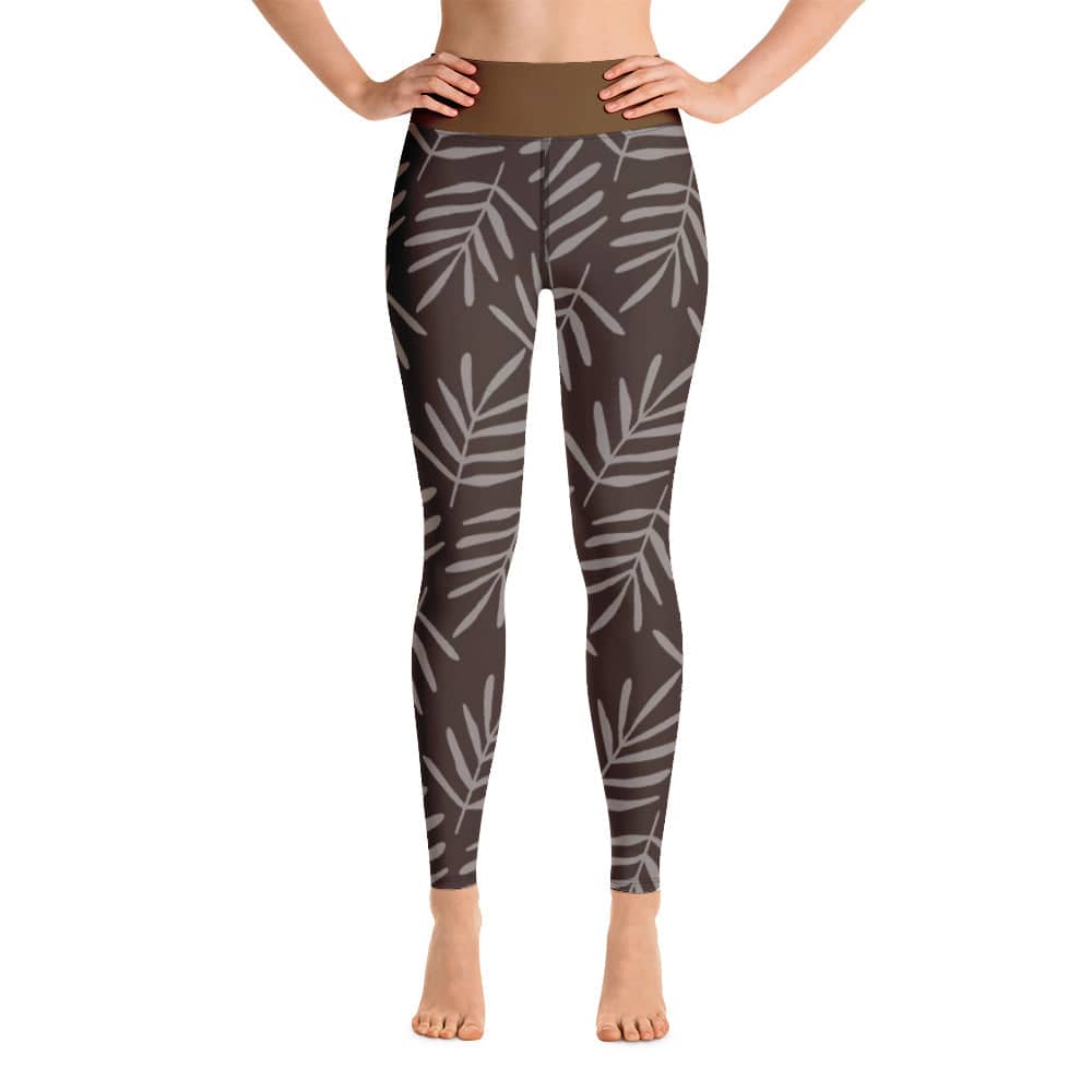 Yoga Leggings/Leaves Pattern 1 - Enet Images