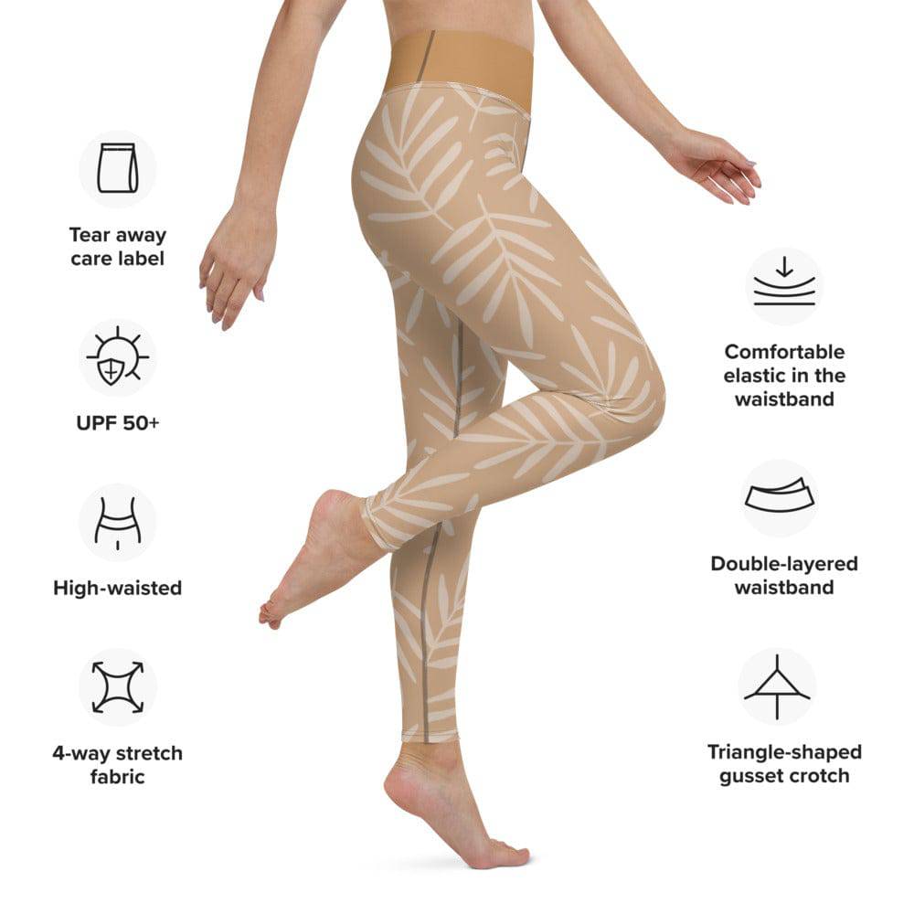 Yoga Leggings/Leaves Pattern 2 - Enet Images