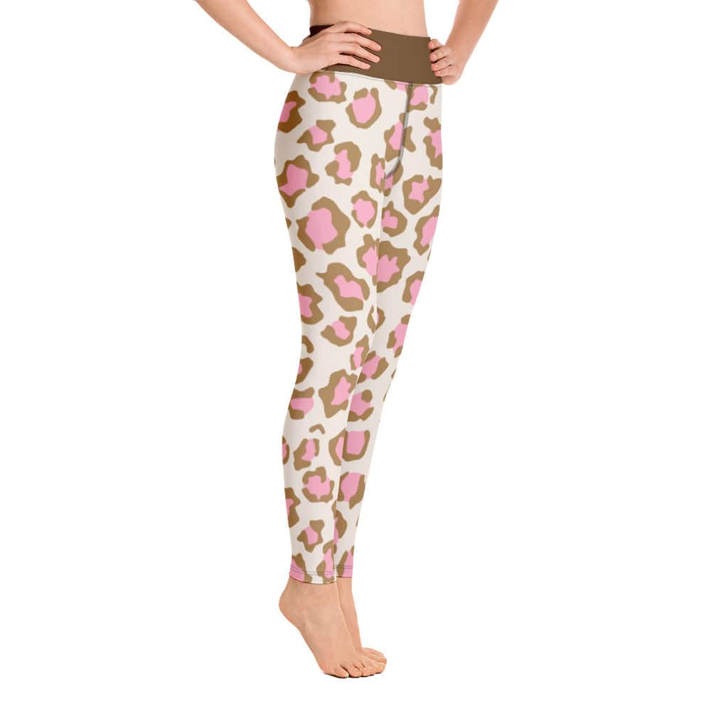 Yoga Leggings/Leopard Brown Pink - Enet Images