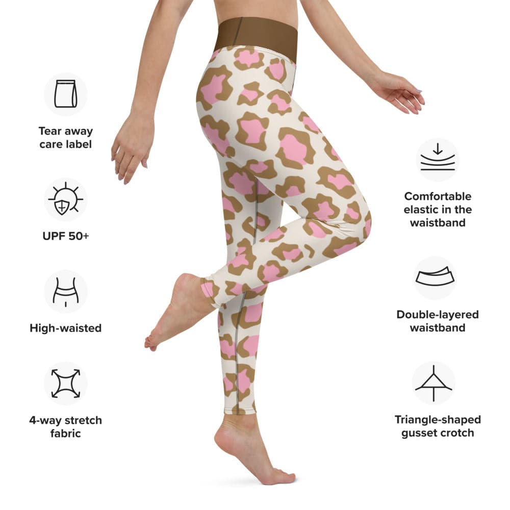 Yoga Leggings/Leopard Brown Pink - Enet Images